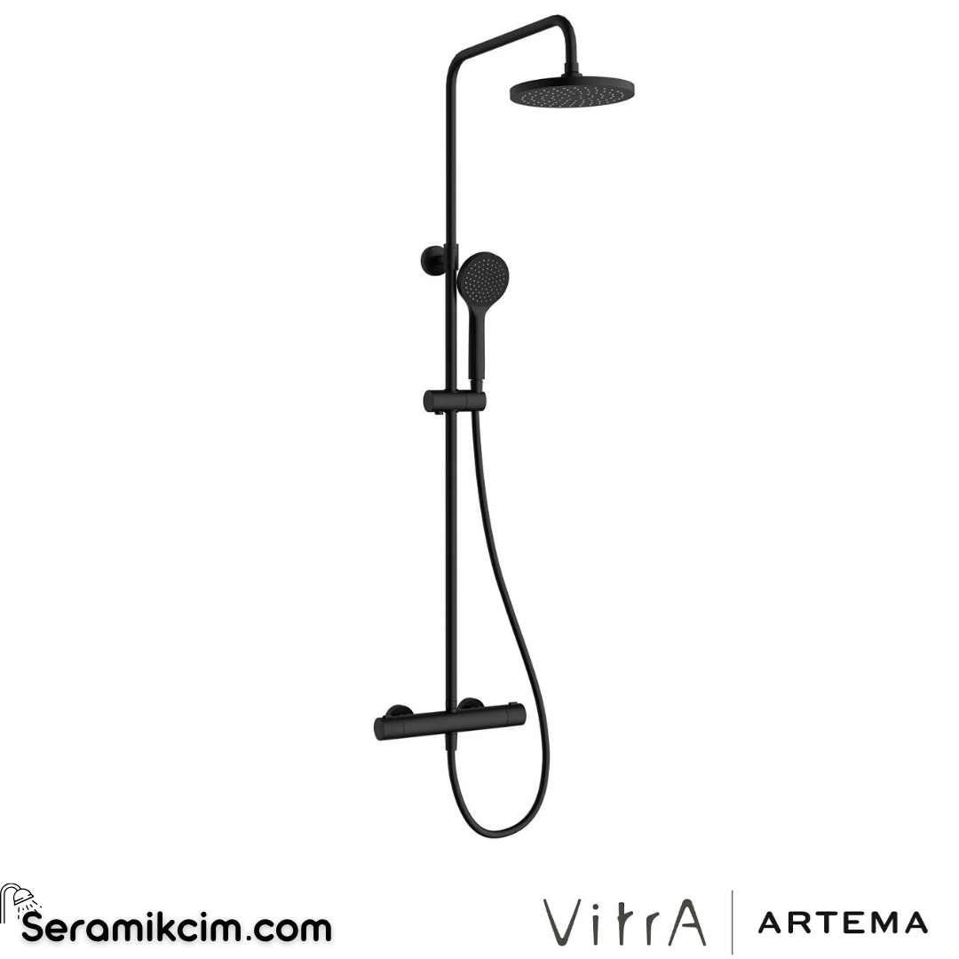 Artema Aquaheat Aquaheat Joy Round 200 Duş Bataryalı Duş Sistemi Mat Siyah A4729836