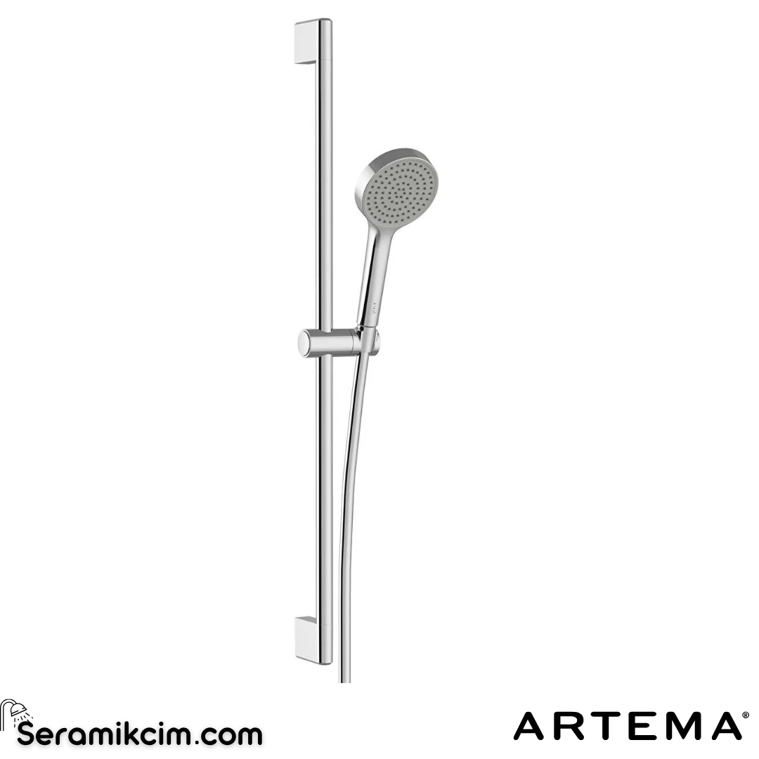 Artema Base Round Sürgülü El Duşu 1 Fonksiyonlu 100mm Krom A45909