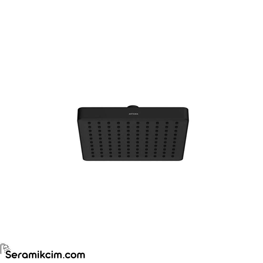 Artema Base Square Duş Başlığı 1 Fonksiyonlu 200Mm Mat Siyah A4590536