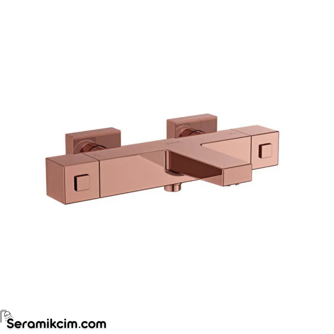 Artema Base Square Termostatik Banyo Bataryası Parlak Bakır A4730229