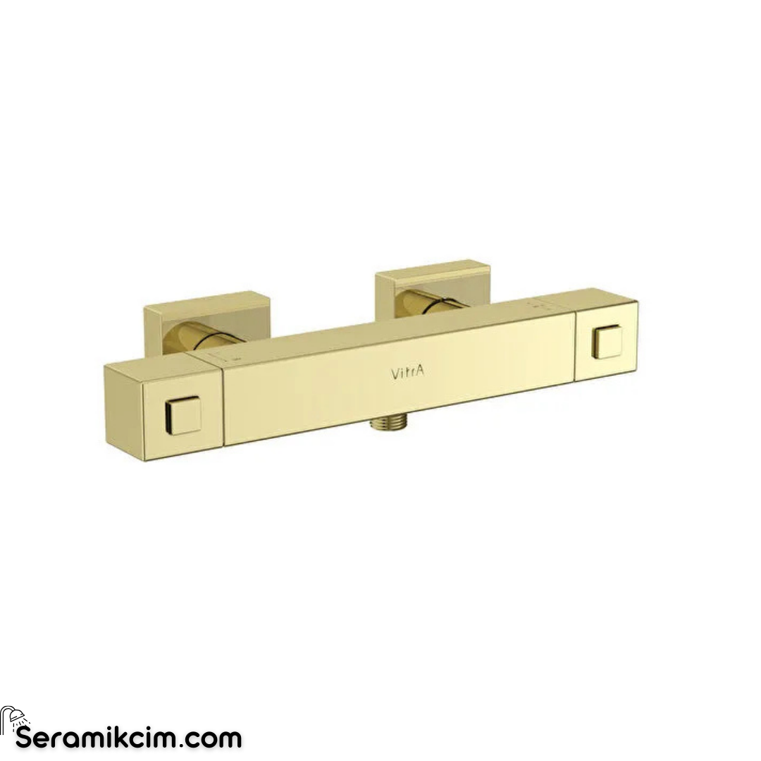 Artema Base Square Termostatik Duş Bataryası Parlak Altın A4730174