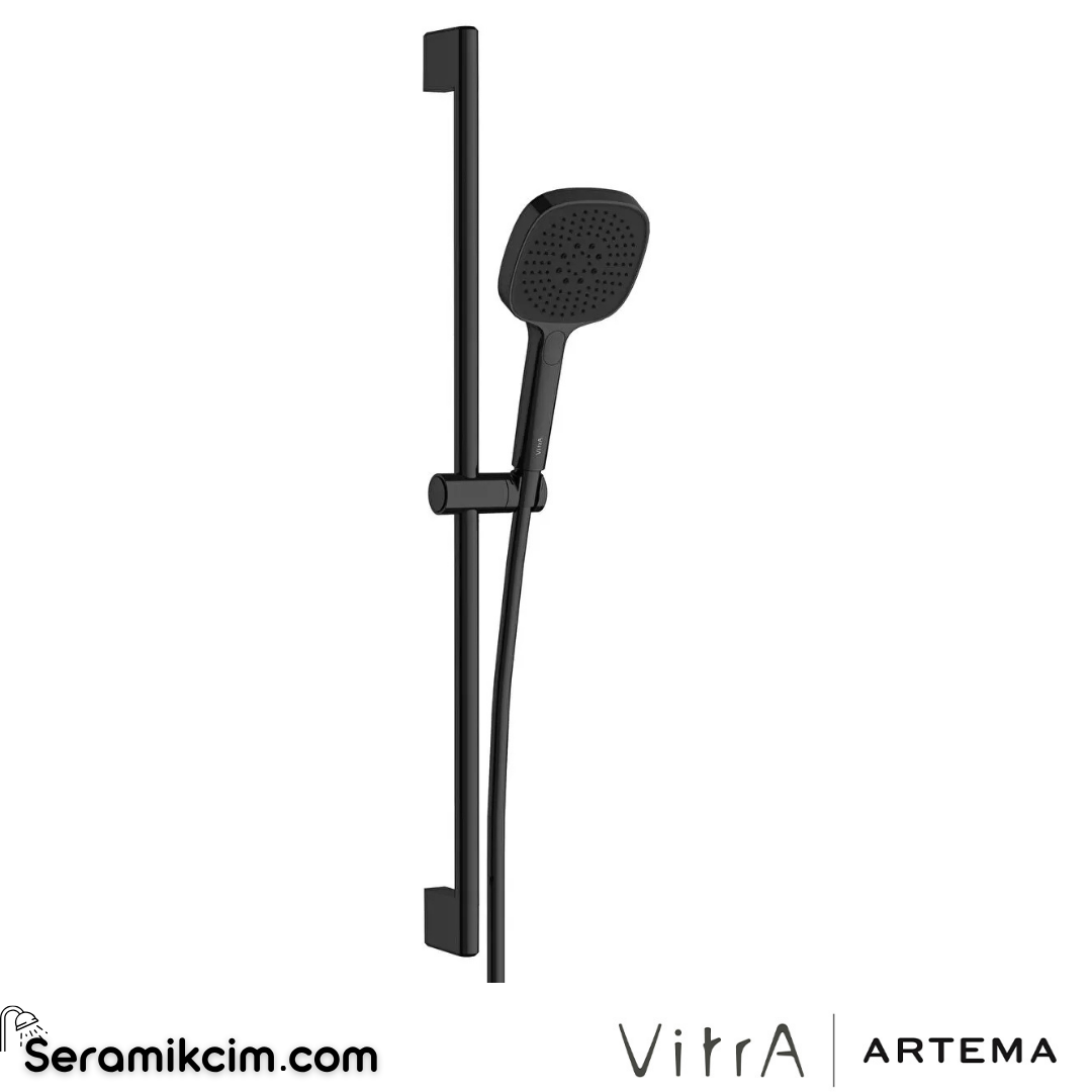 Artema Core Square Sürgülü El Duşu 3 Fonksiyonlu 120mm Parlak Siyah A4591739