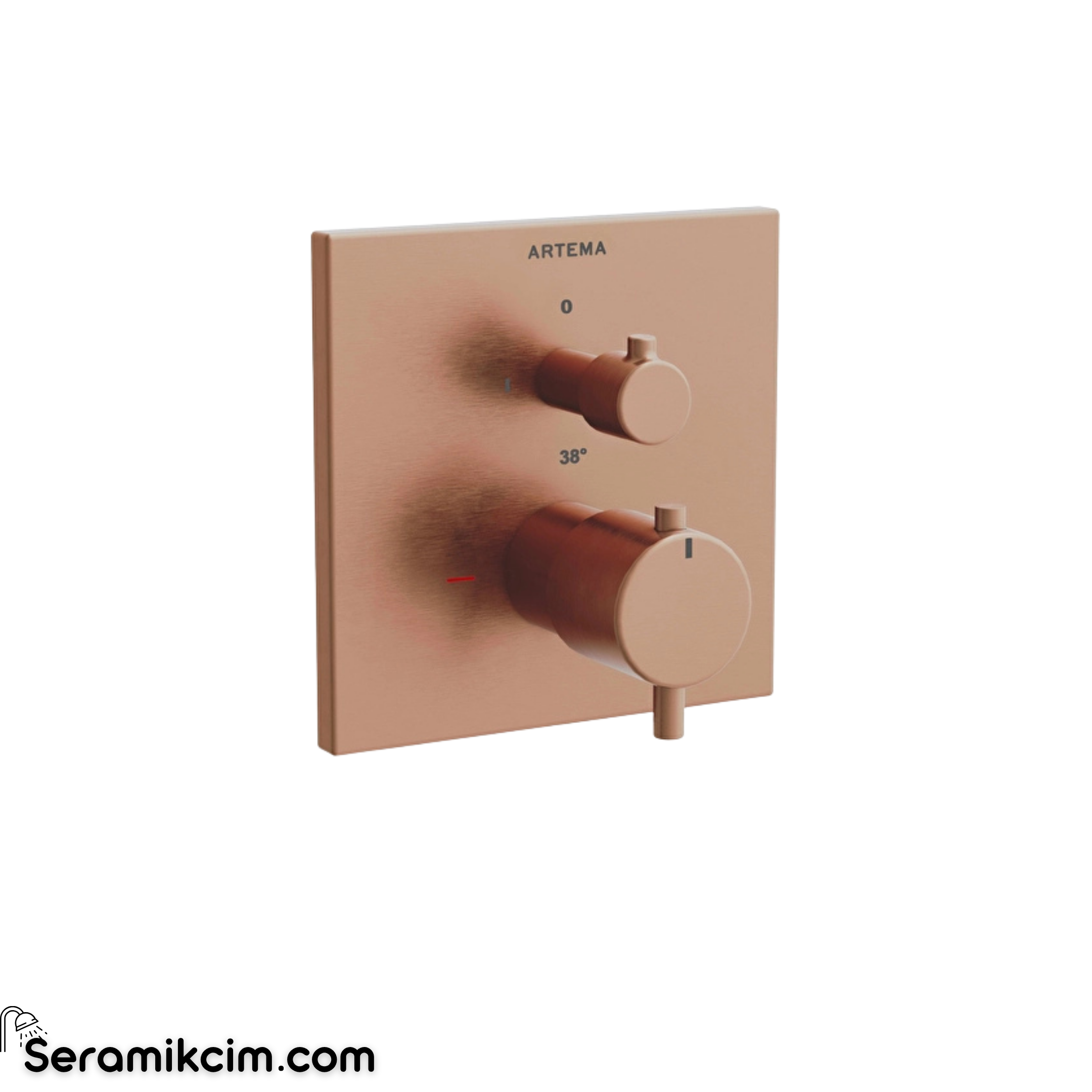 Artema Flow Square Ankastre 3 Yollu Yönlendirici (V-Box) (Sıva Üstü Grubu) Fırçalı Bakır A4338824