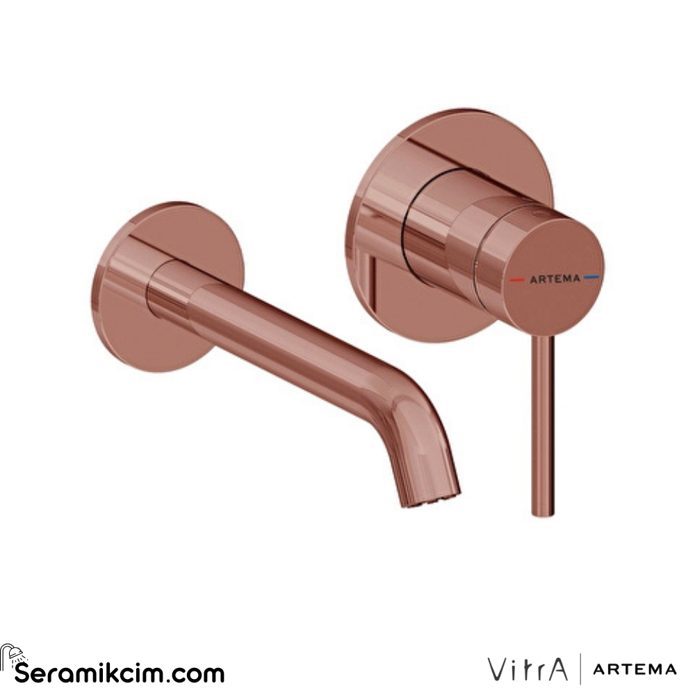 Artema Minimax Round Ankastre Lavabo Bataryası (Uzun) Parlak Bakır A4354929
