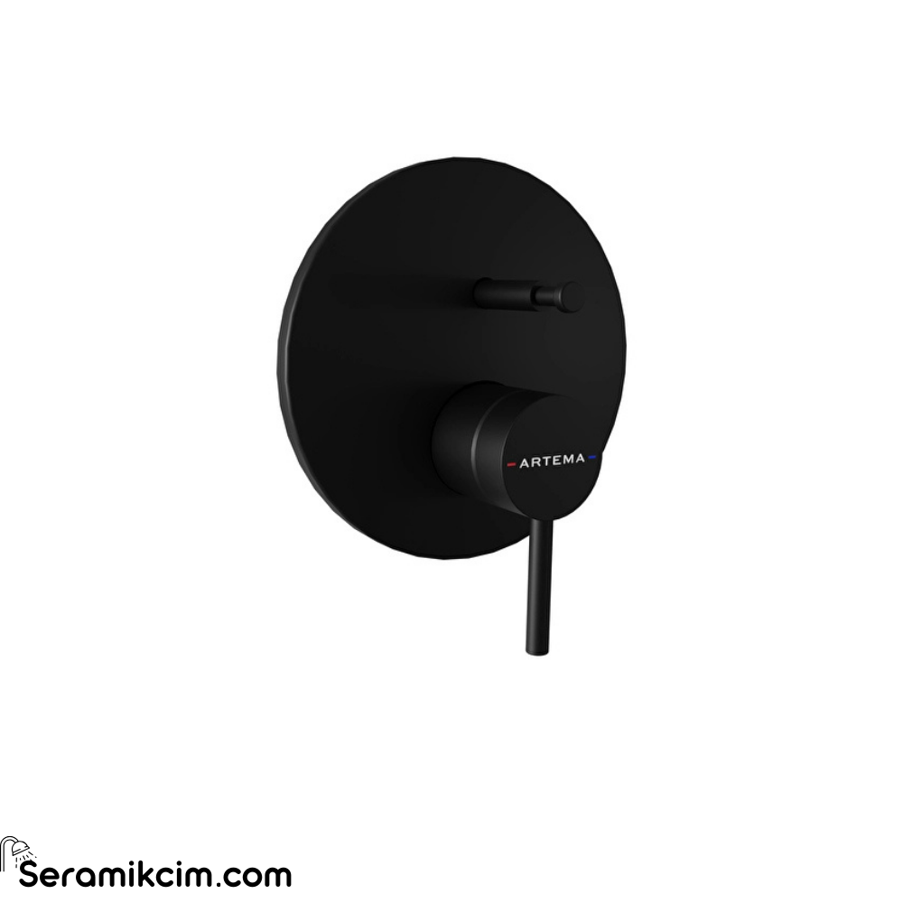 Artema Minimax Round Ankastre Mekanik Banyo Bataryası Minibox Mat Siyah