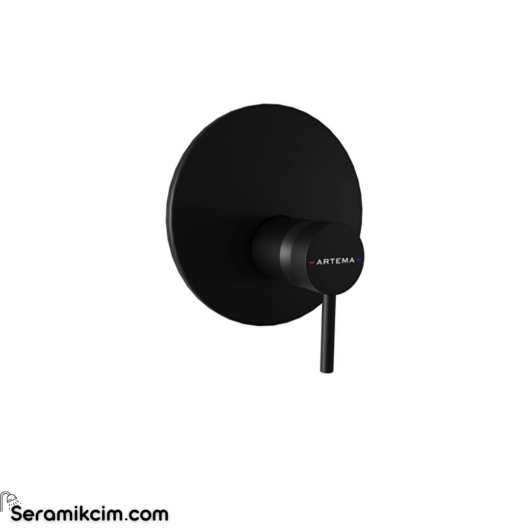 Artema Minimax Round Ankastre Mekanik Duş Bataryası V-Box Mat Siyah