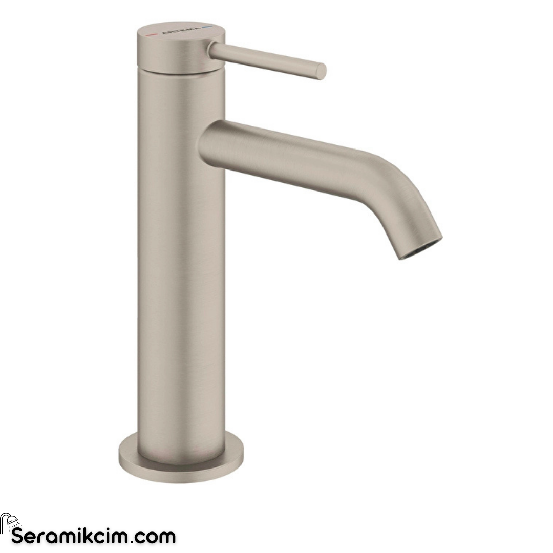 Artema Minimax Round Lavabo Bataryası (Yüksek) Fırçalı Nikel A4353234