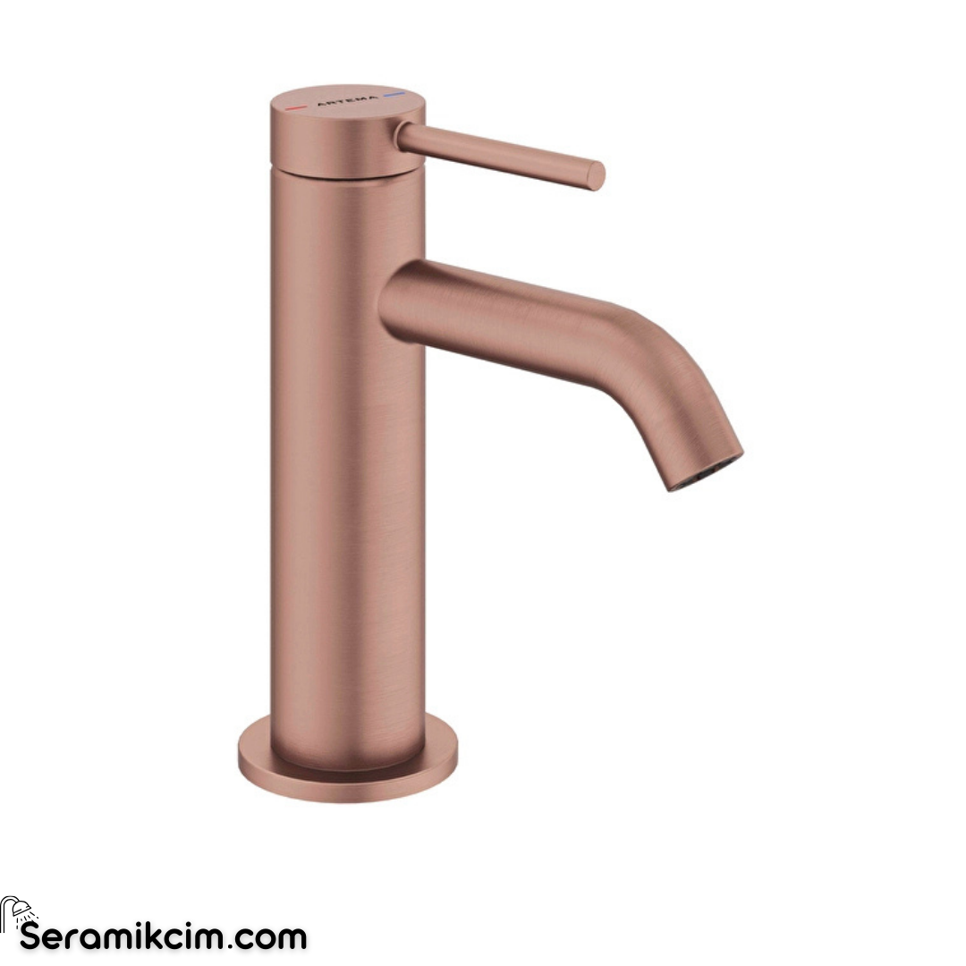 Artema Minimax Round Lavabo Bataryası Fırçalı Bakır A4353024