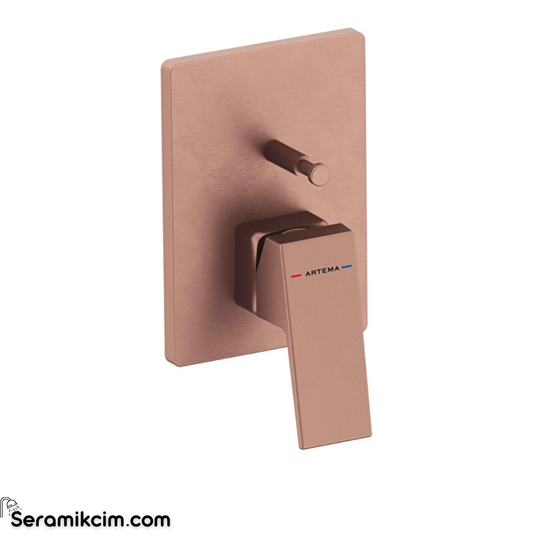 Artema Minimax Square Ankastre Banyo Bataryası Minibox Mekanik Fırçalı Bakır A4373224