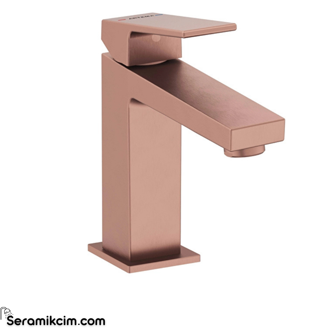 Artema Minimax Squarelavabo Bataryası (Yüksek) Fırçalı Bakır A4372224