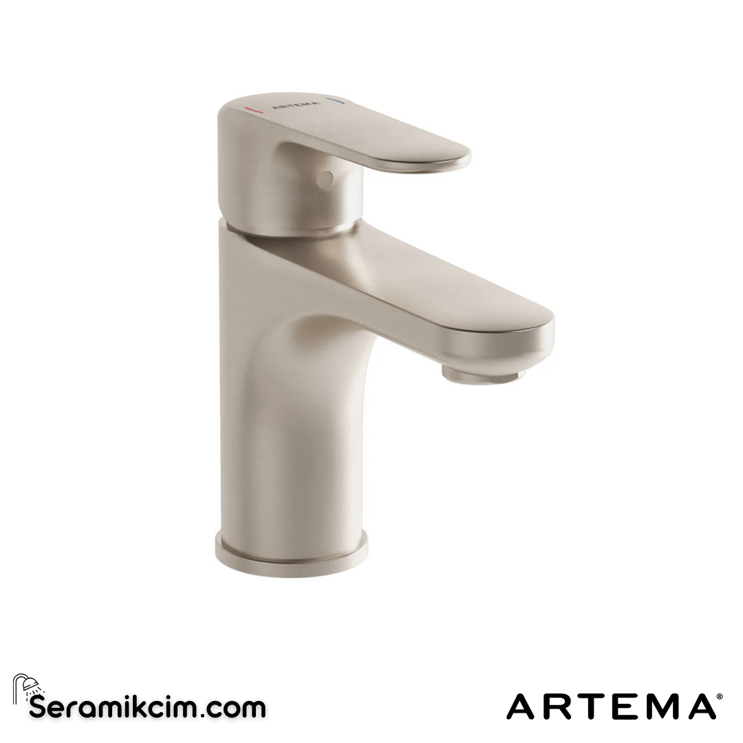 Artema Root Round Lavabo Bataryası Fırçalı Nikel A4270534 - A4270534