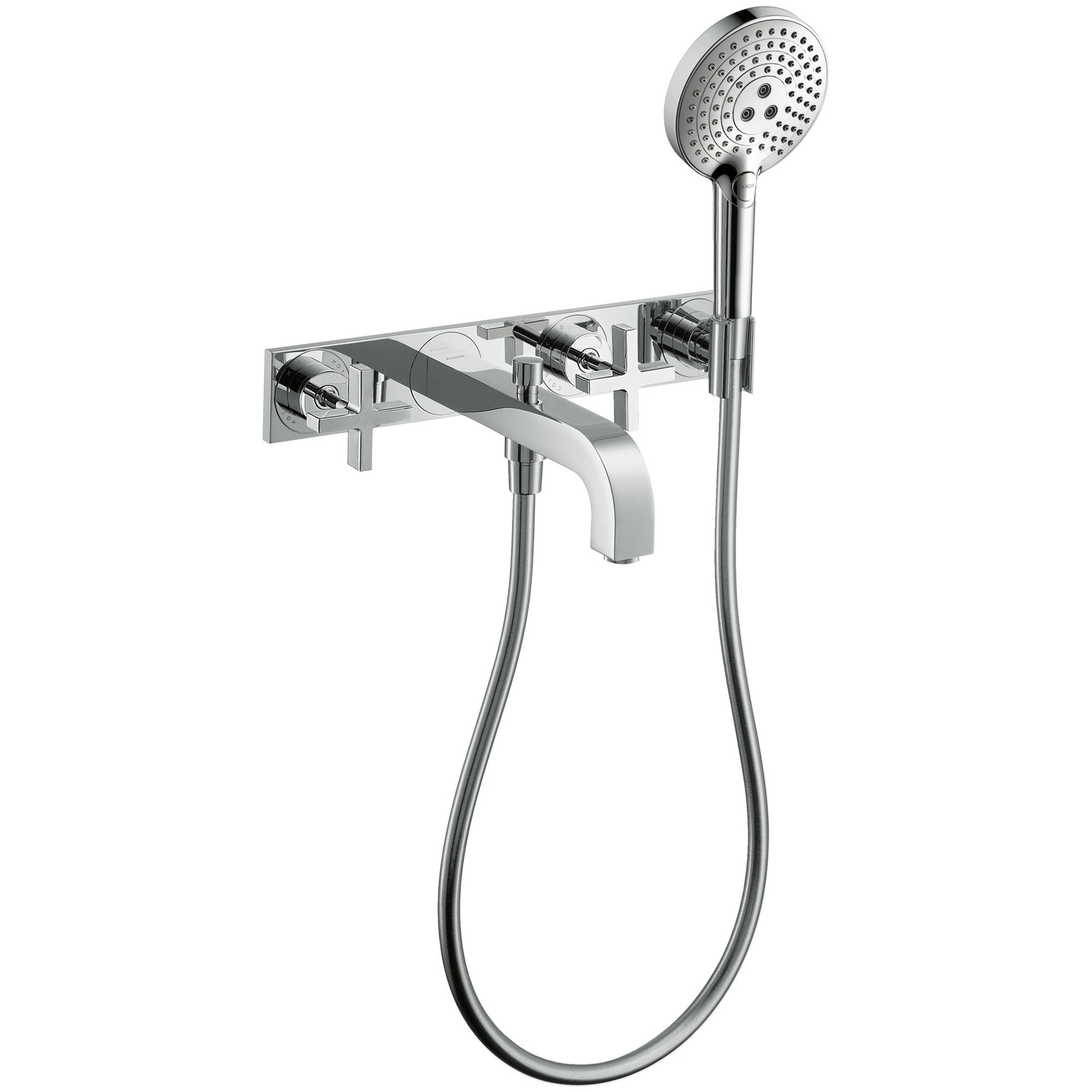Axor Citterio 3 Delikli Plakalı Ankastre Banyo Bataryası Art. Krom 39441000