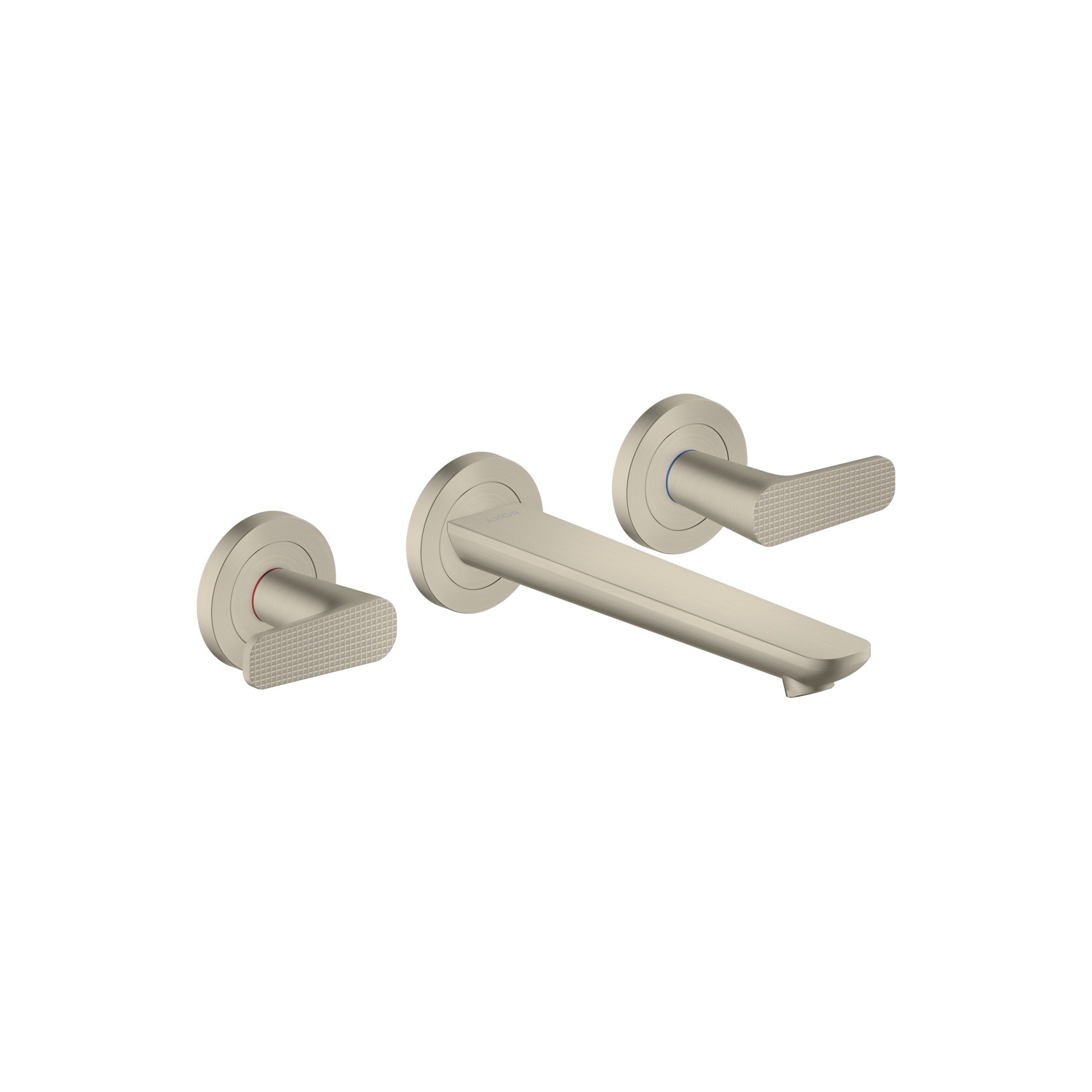Axor Citterio C 3 Delikli Lavabo Bataryası ankastre montaj duvara monte 195 mm gaga ile - cubic cut 49071820