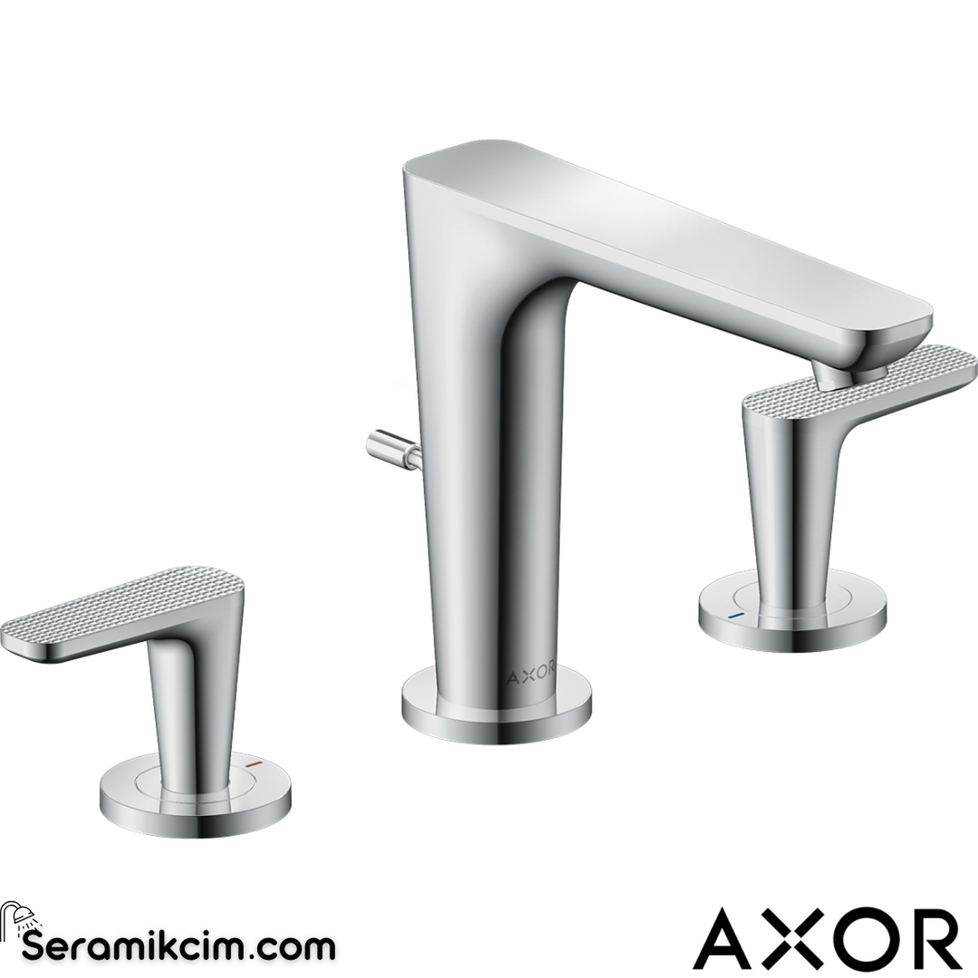 AXOR Citterio C Lavabo Bataryası 3 Delikli Sifon Kumandalı Krom 49061000
