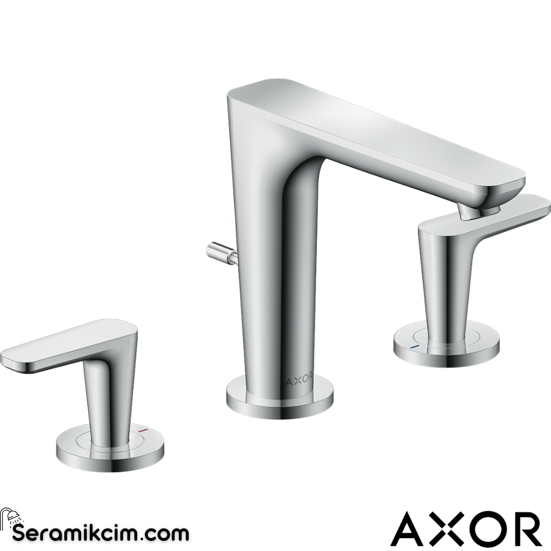 AXOR Citterio C Lavabo Bataryası 3 Delikli Sifon Kumandalı Krom 49060000