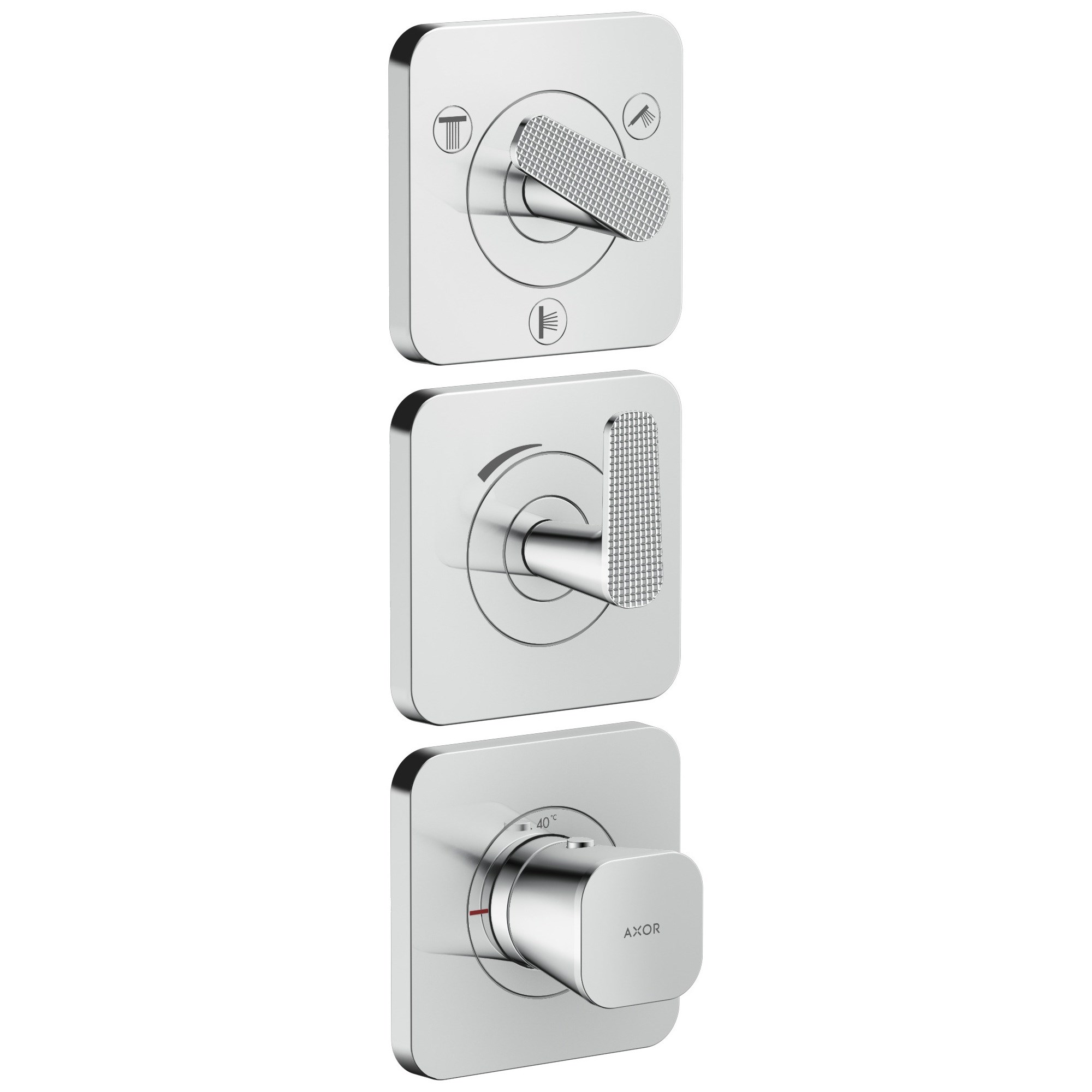 Axor Citterio C Termostatik modül 380/120 ankastre montaj rozet ile 3 çıkış - cubic cut 49711000