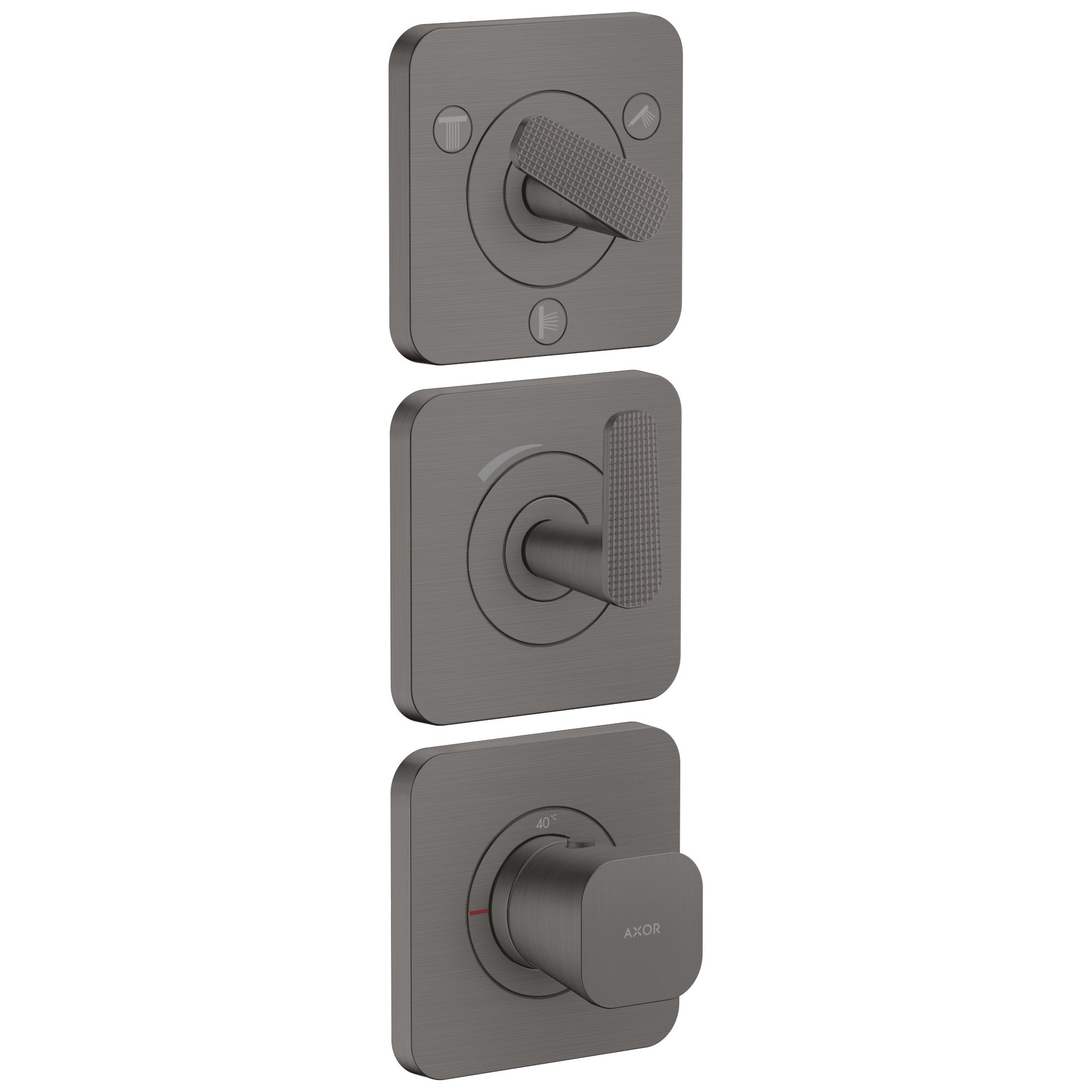 Axor Citterio C Termostatik modül 380/120 ankastre montaj rozet ile 3 çıkış - cubic cut 49711340