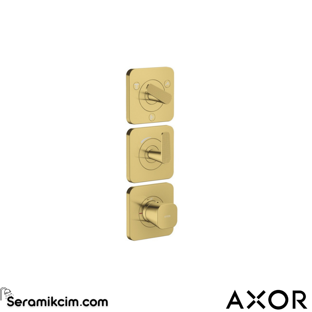 AXOR Citterio C Termostatik modül 380/120 ankastre montaj rozet ile 3 çıkış  - cubic cut 49711990