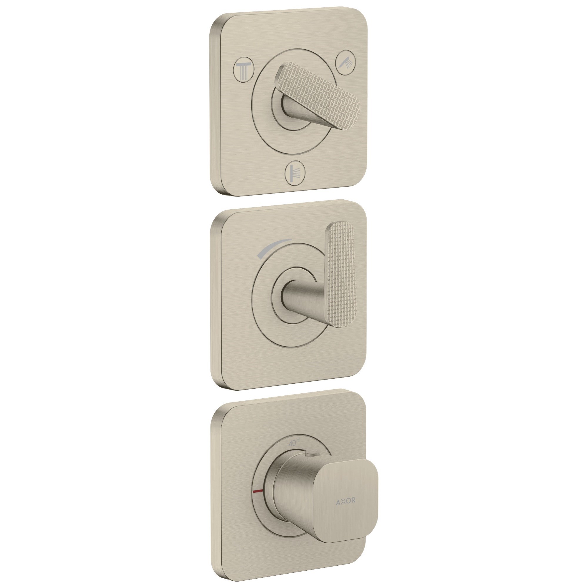 Axor Citterio C Termostatik modül 380/120 ankastre montaj rozet ile 3 çıkış - cubic cut 49711820