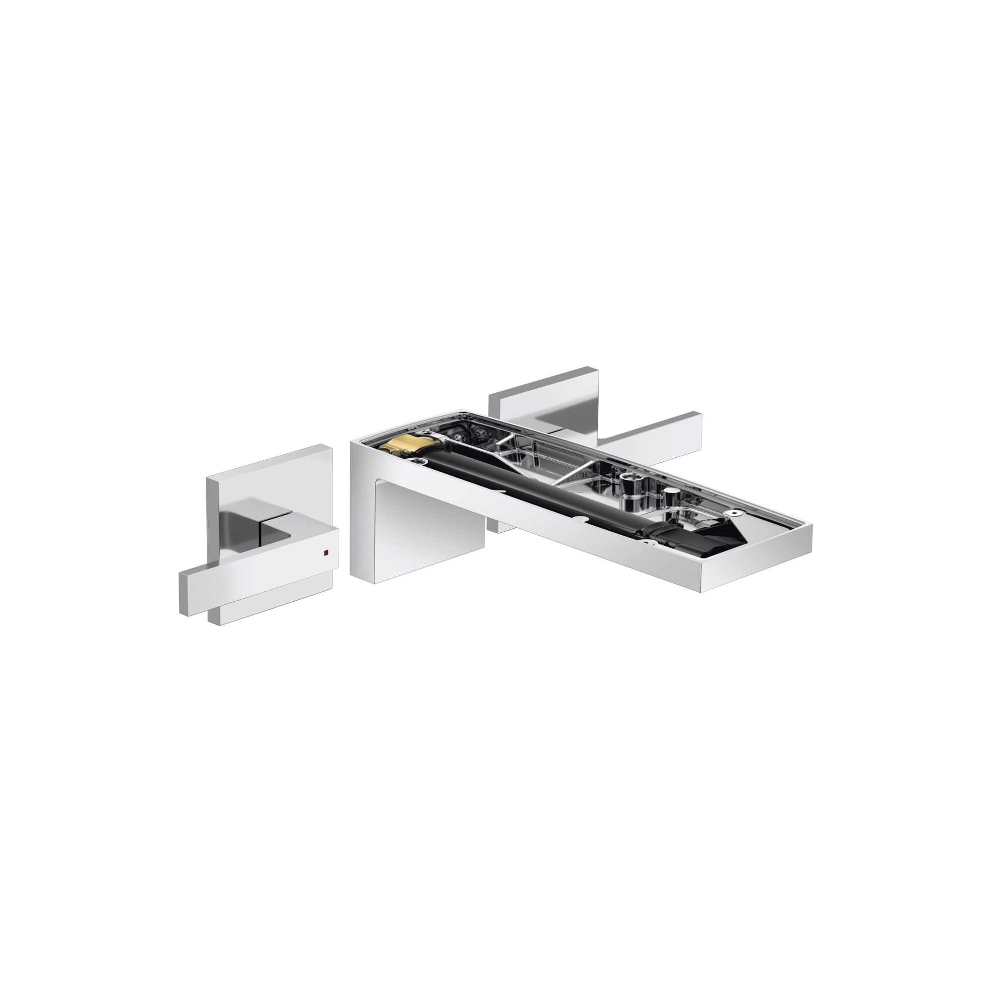 Axor MyEdition 3-delikli lavabo bataryası ankastre duvara monte 221 mm gaga ile plakasız 47082000