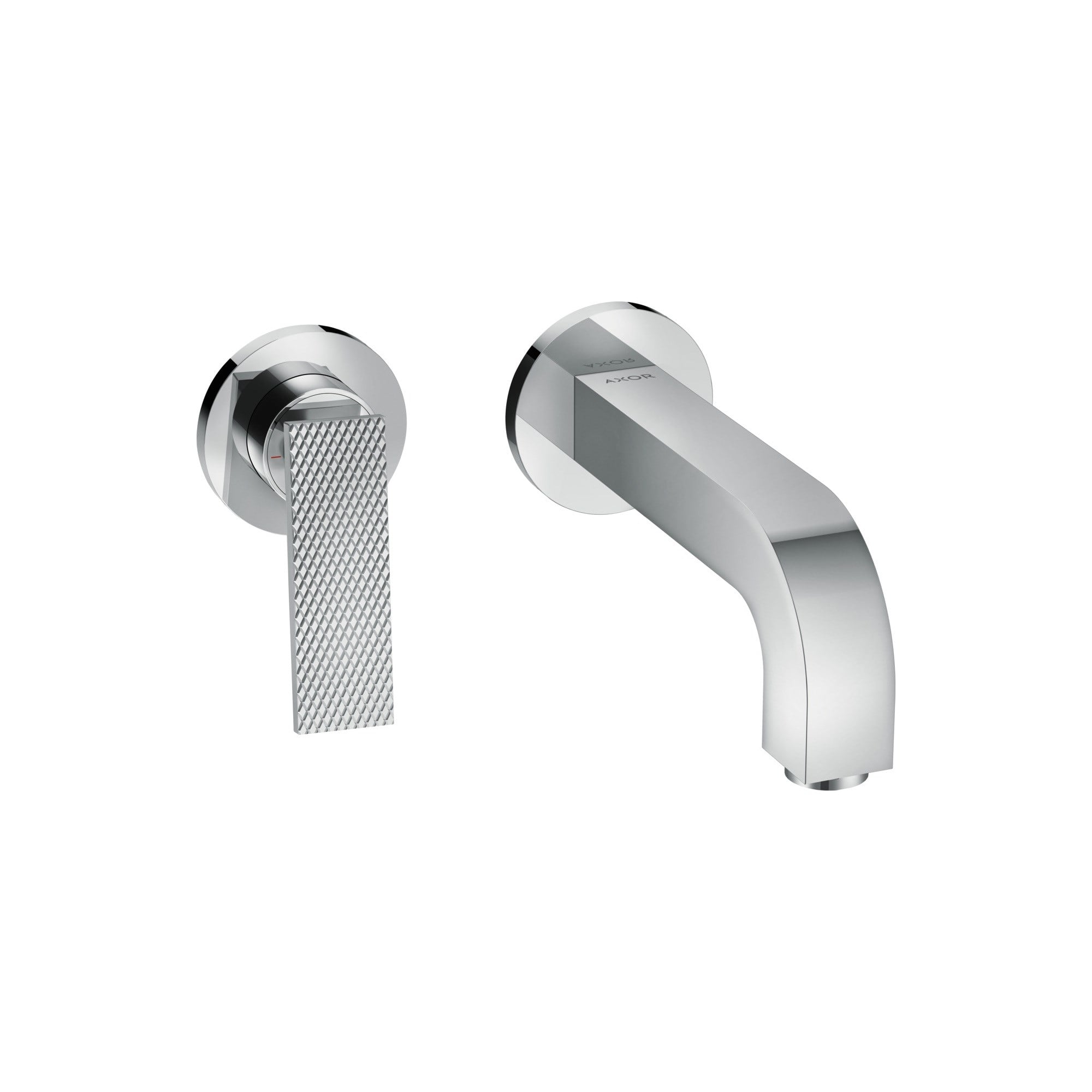 Axor Tek Kollu lavabo bataryası ankastre montaj duvara monte çubuk volan, 220 mm gaga ve rozet ile - rhombic cut 39181000