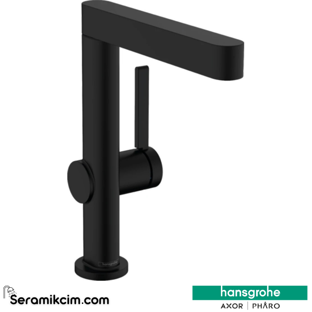 Hansgrohe Finoris Çanak Lavabo Bataryası 230 Bas-Aç Gider Seti İle Mat Siyah 76060670