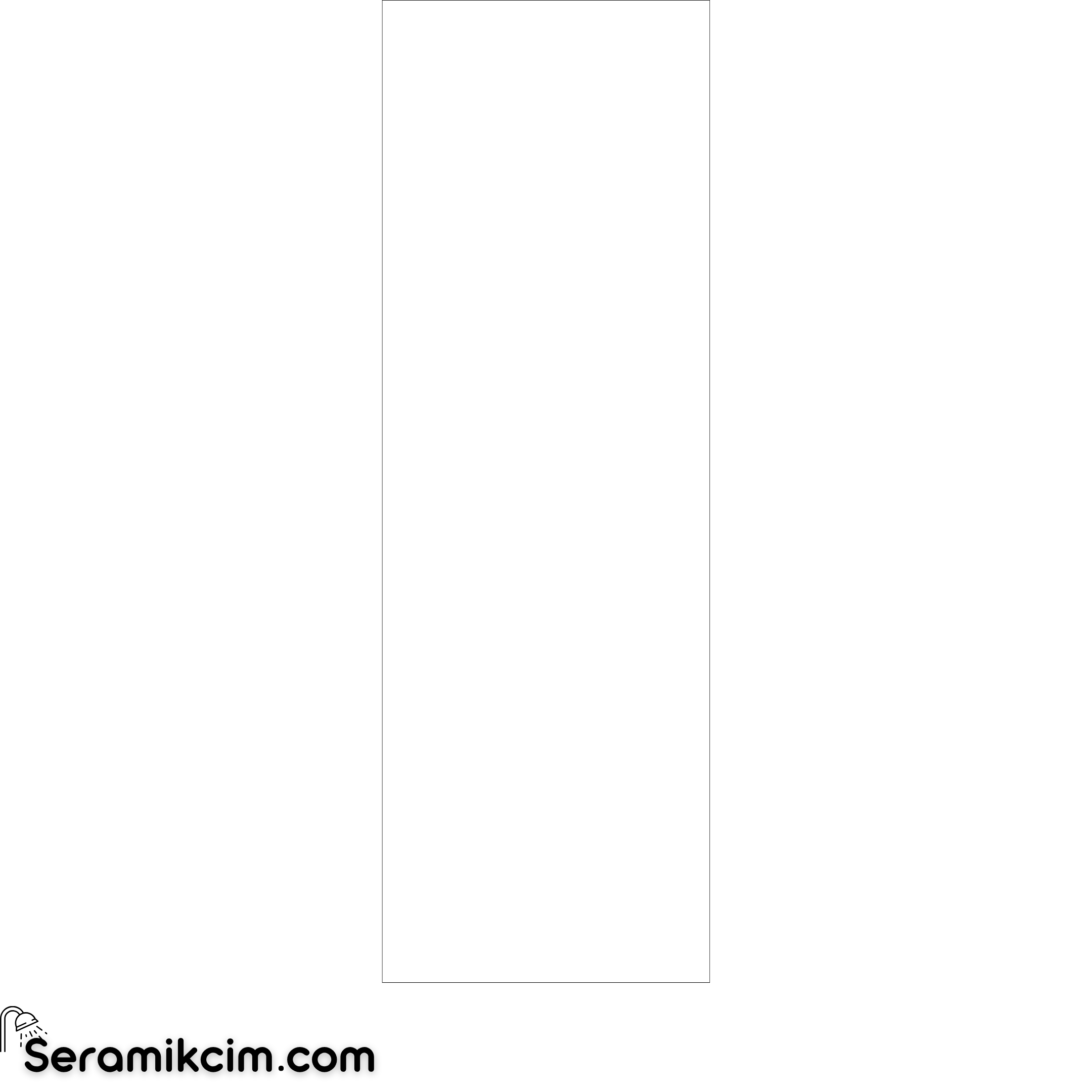 Çanakkale Seramik 6891R Düz Beyaz Parlak Rektifiye 40X120 R