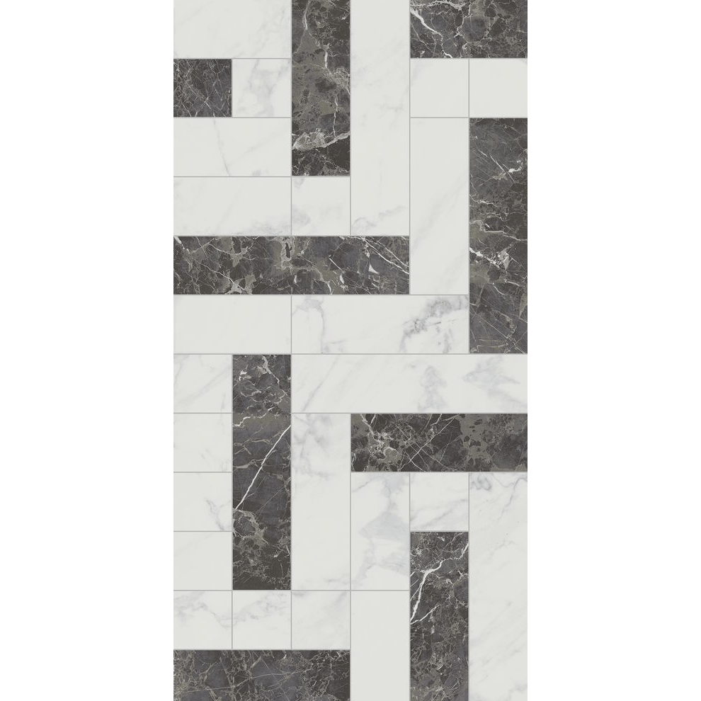 Çanakkale Seramik Fon-8937 Siena Siyah Beyaz Dekor  30X60 - 310100203320