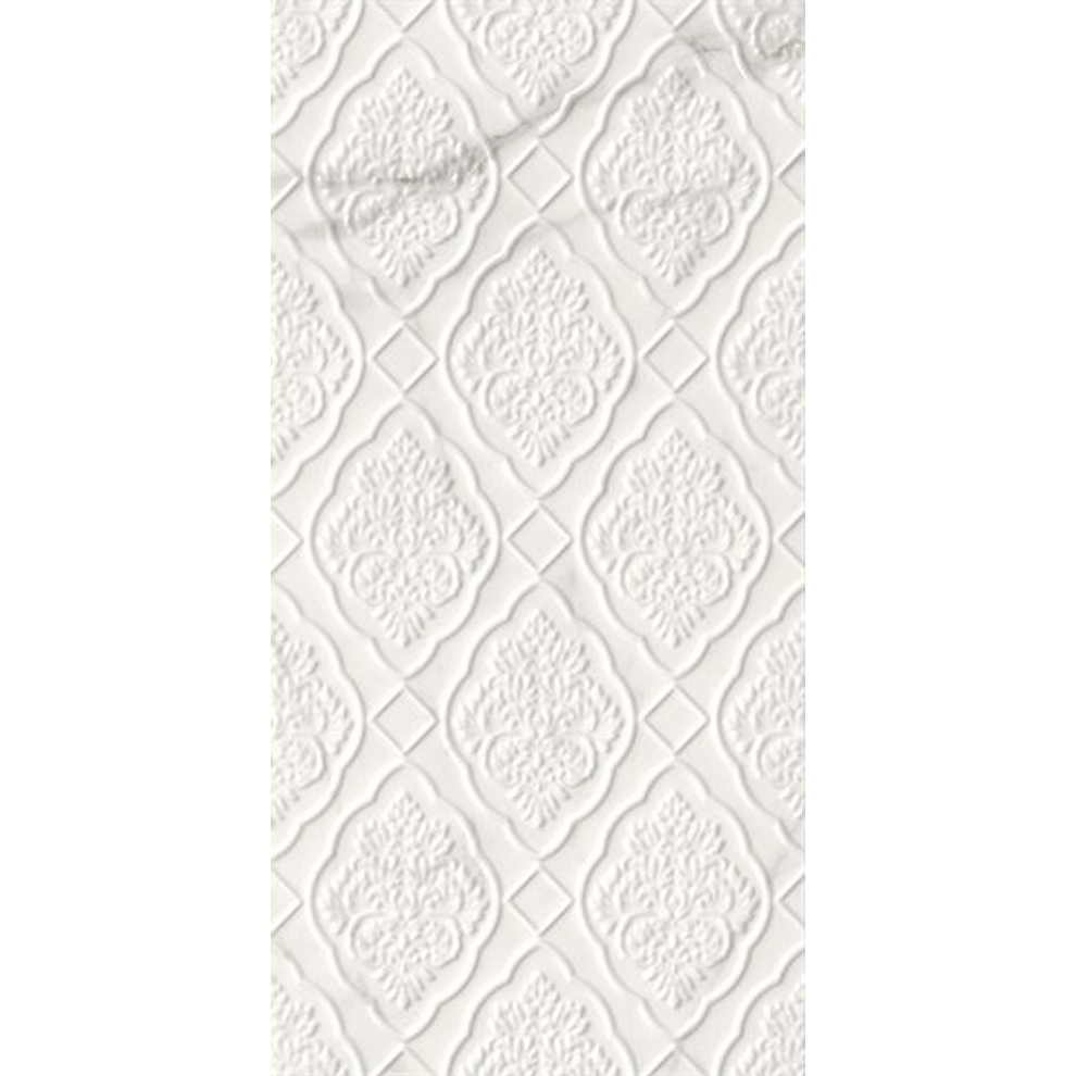 Çanakkale Seramik Rp-5435R Sandra Beyaz Damask Dekor Rektifiye 40X80 R - 310100203825