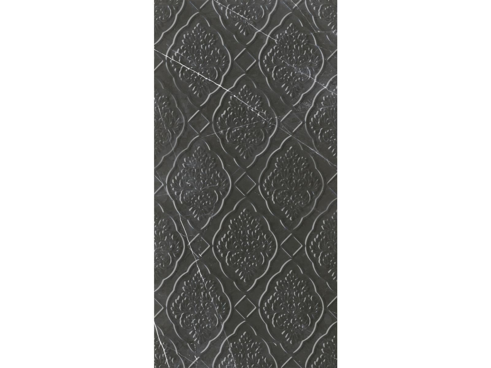 Çanakkale Seramik Rp-5436R Sandra Siyah Damask Dekor Rektifiye 40X80 R - 310100203826