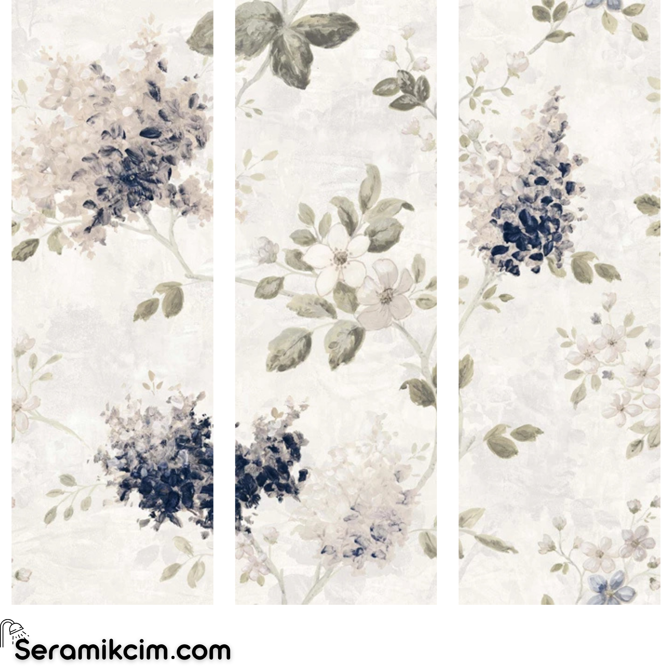 Çanakkale Seramik Vılla Deste Wisteria Dekor 3 Modül 40x120 R