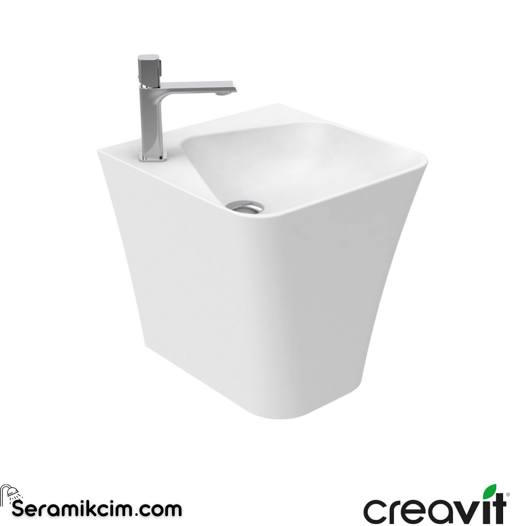 Creavit Avis Yarı Monoblok Lavabo Delikli Extra Beyaz AV145-00CB00E-0000