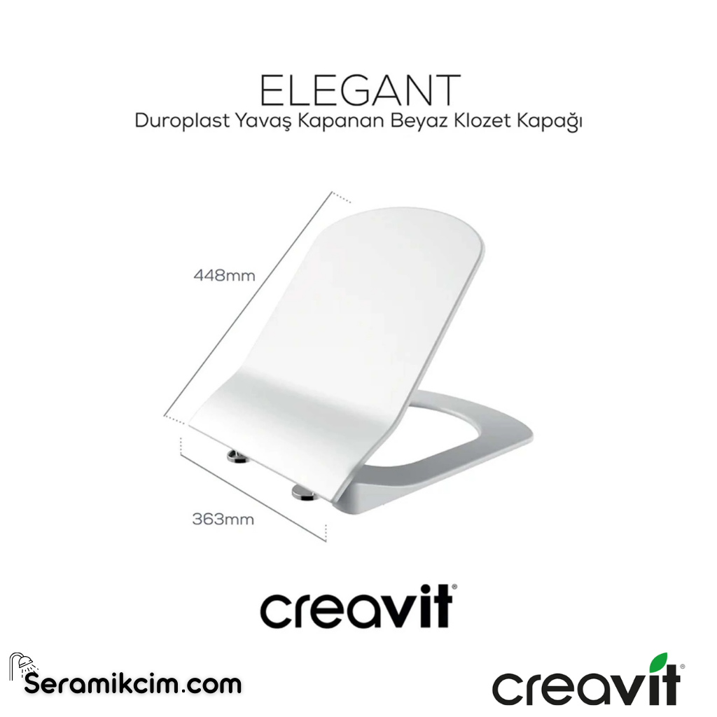 Creavit Elegant DP.YK. Kömür K Klozet Kapağı KC1103.01.2100E - KC1103.01.2100E