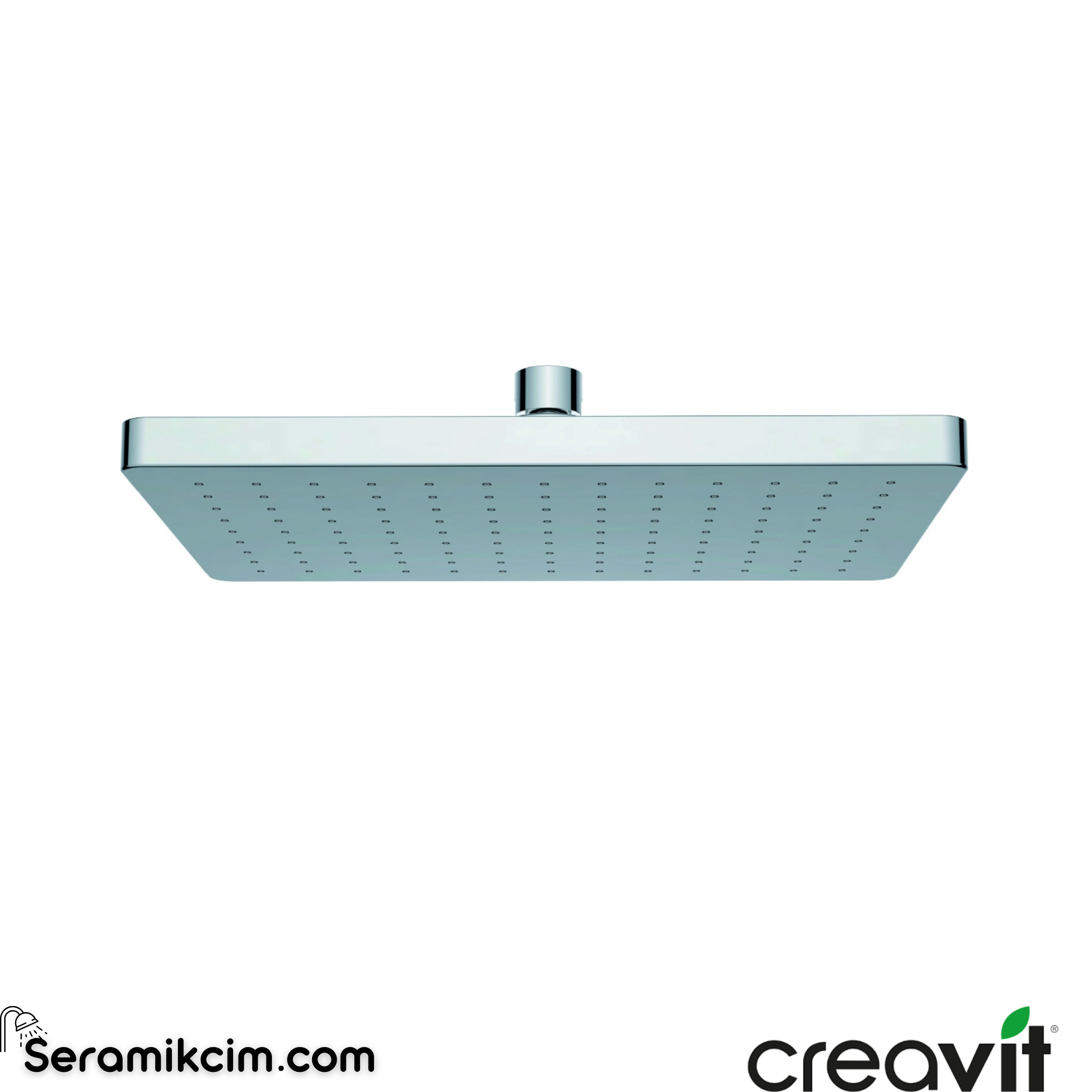 Creavit Kireç Kırıcılı Tepe Duşu-Mat Siyah(Kare) DS.SH340S