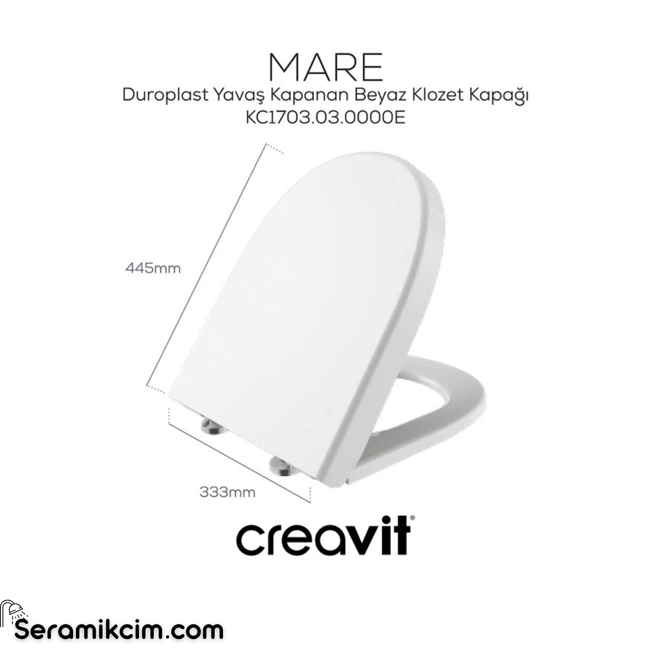 Creavit Mare DP.YK. Beyaz Klozet Kapağı KC1703.03.0000E