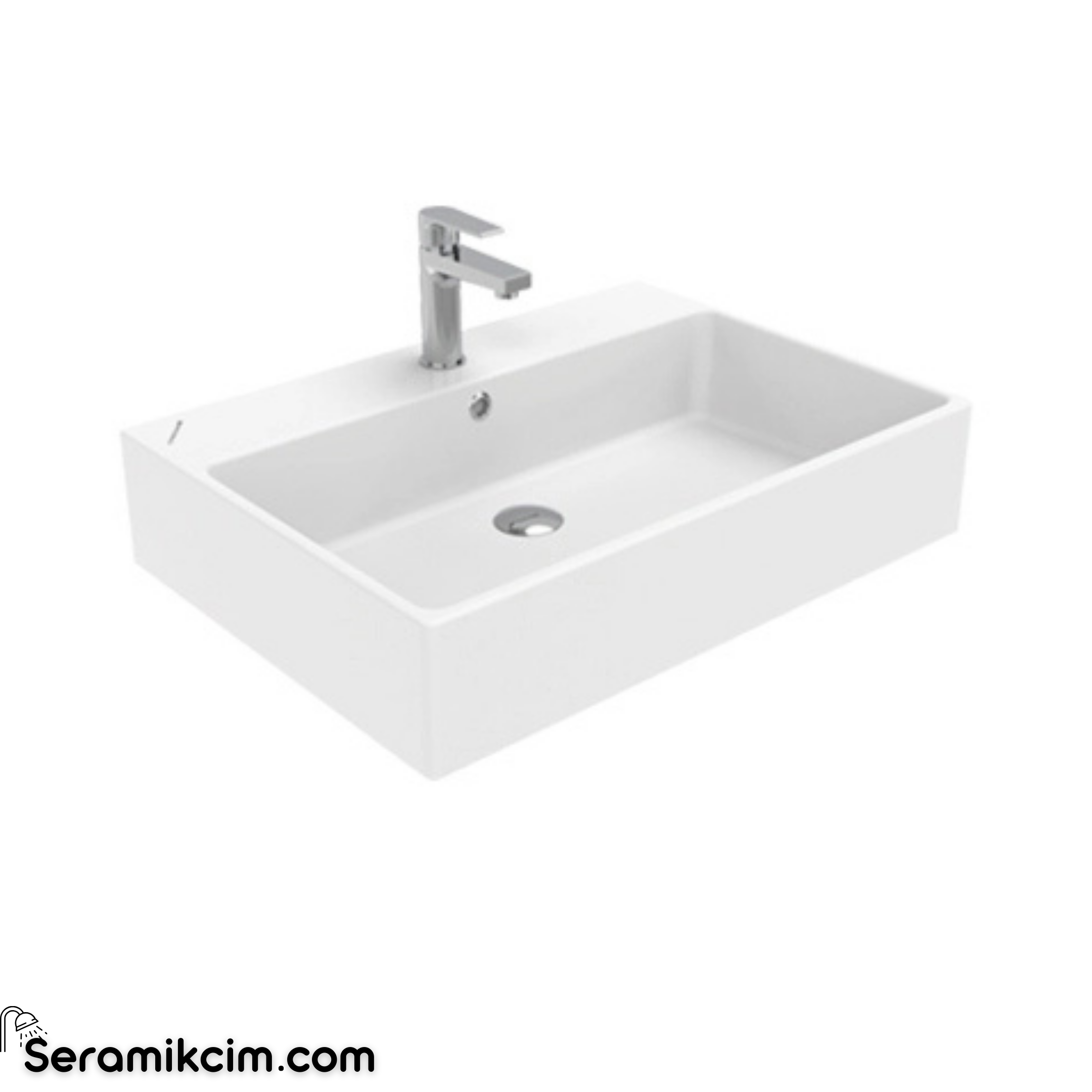Creavit Next Tezgah Üzeri Kare Lavabo 70cm Extra Beyaz NX270-00CB00E-0000