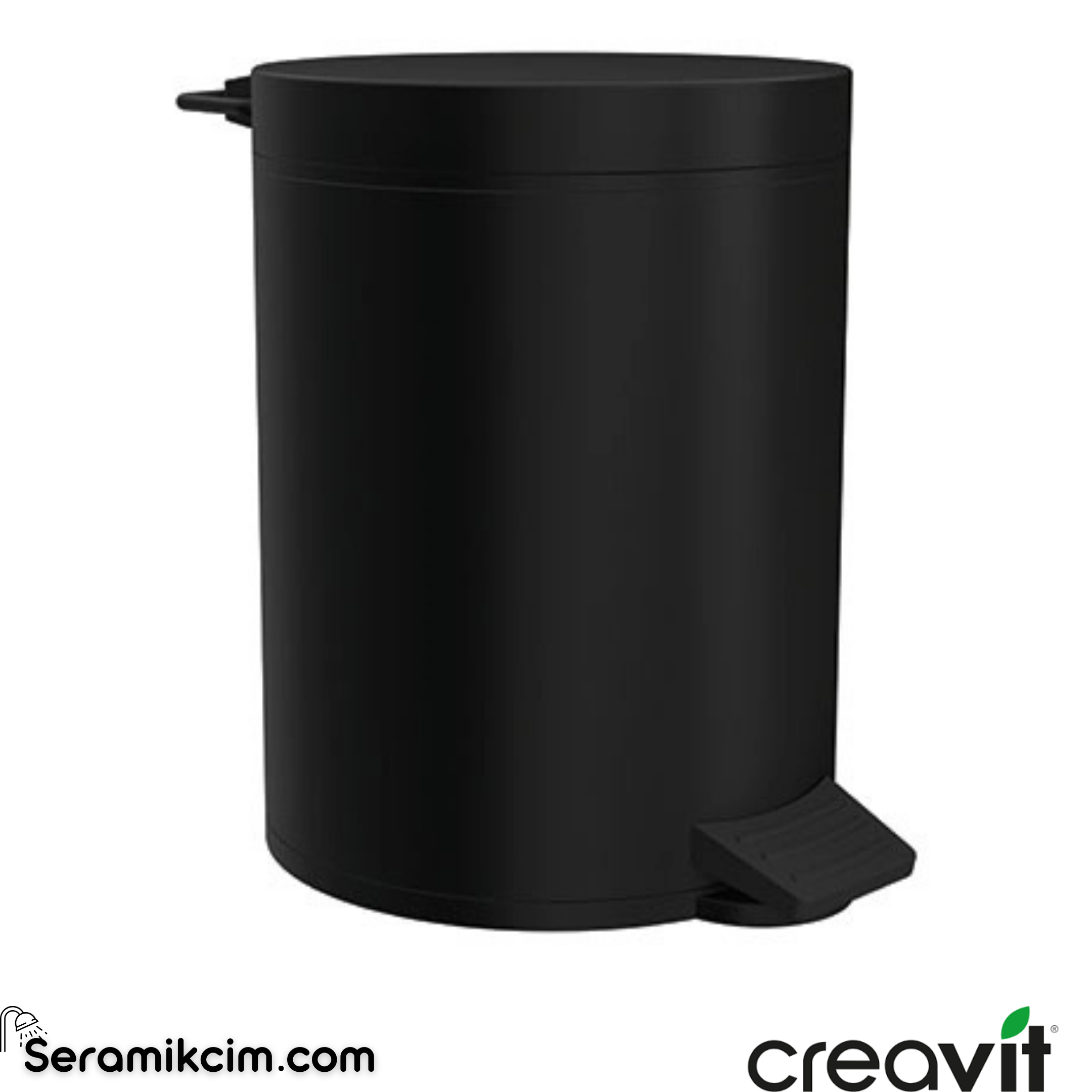 Creavit Pedallı Çöp Kovası (5 Lt) Mat Siyah MA.ST16605S