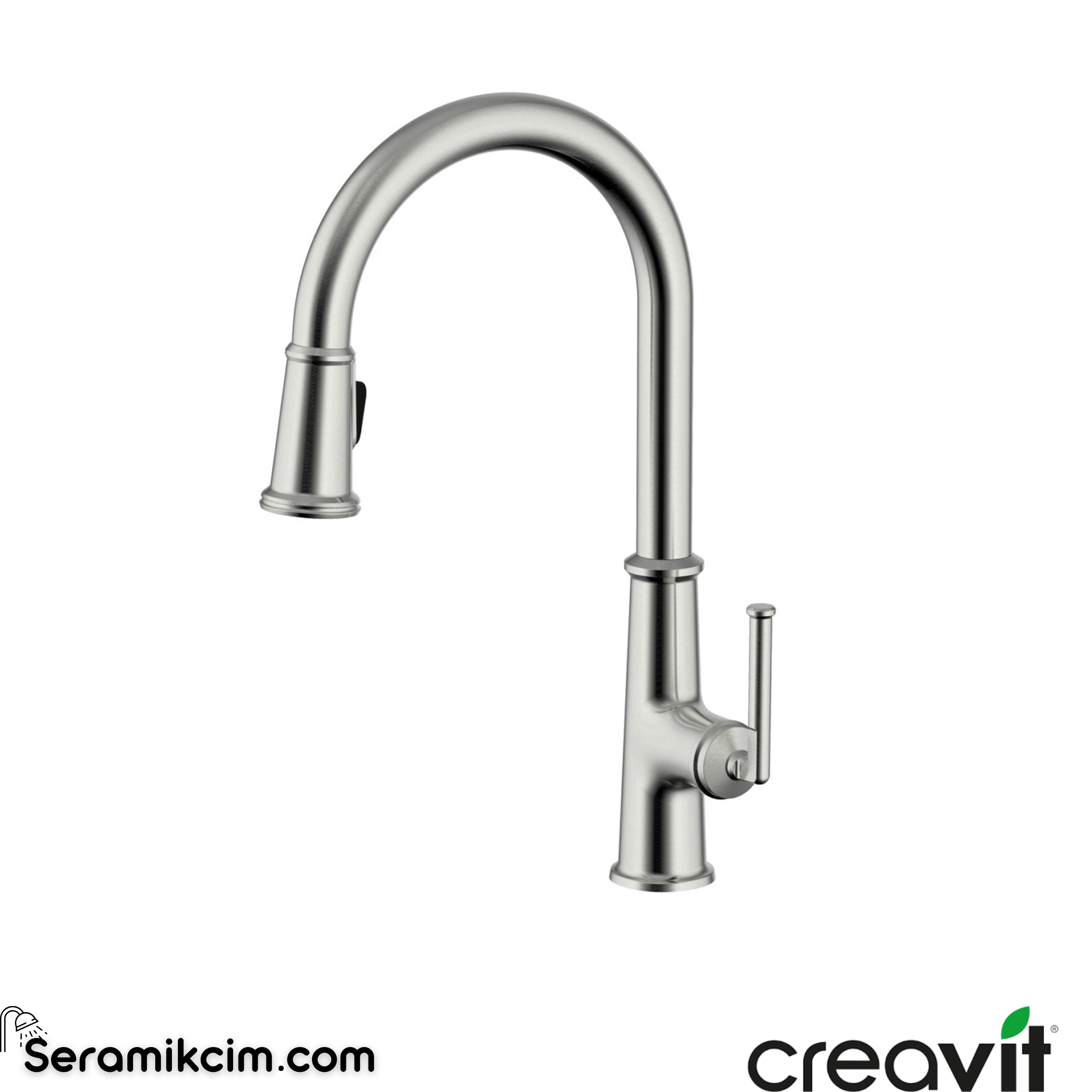 Creavit Retro Mutfak Armatürü nikel renk BT.RE8900