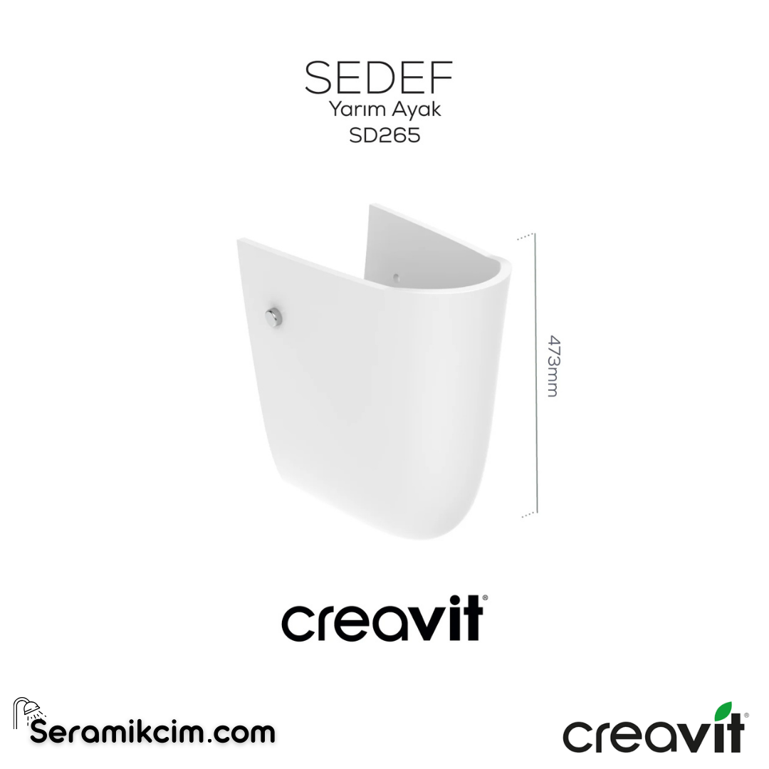 Creavit Sedef Kısa Yarım Ayak Extra Beyaz SD265-00CB00E-0000 - SD265-00CB00E-0000