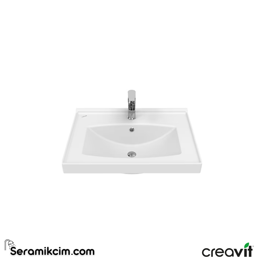 Creavit Sera Etajerli Lavabo 65 cm Extra Beyaz TF165-00CB00E-0000 - TF165-00CB00E-0000