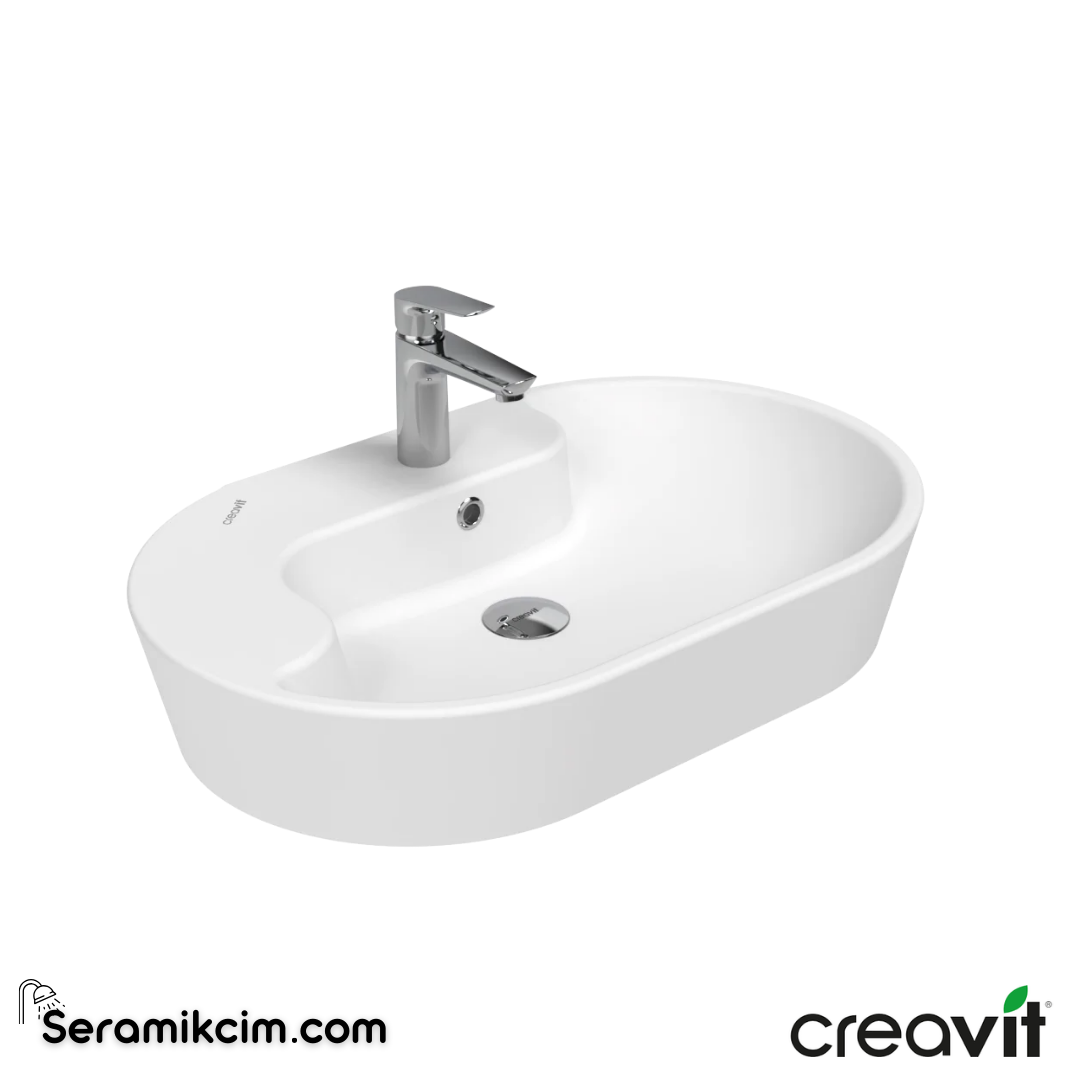 Creavit Topic Tezgah Üzeri Çanak Lavabo 70cm Extra Beyaz TP172-00CB00E-0000 - TP172-00CB00E-0000
