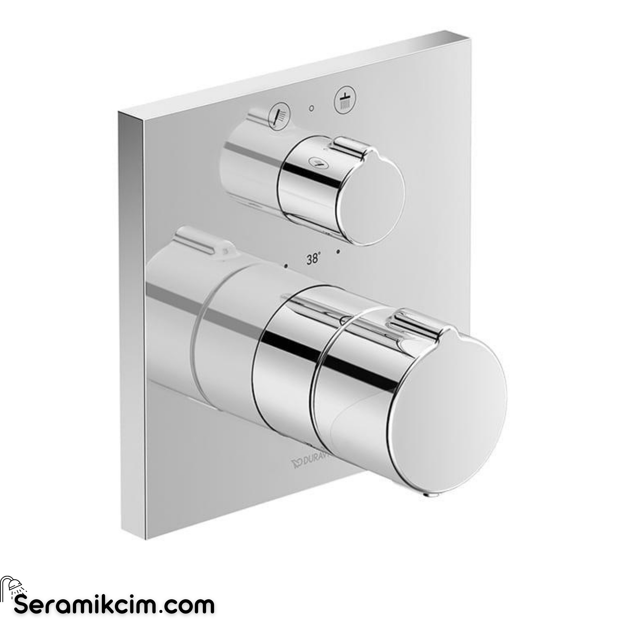Duravit C.1 Ankastre Termostatik Banyo Bataryası, 2 Yollu (Sıva Üstü Grubu) Krom C14200013010