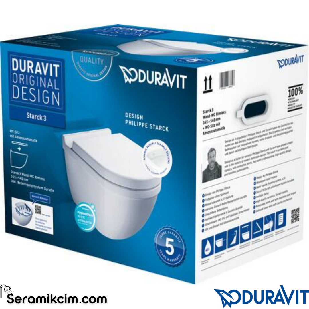 Duravit Starck 3 Rimless® Asma Klozet Seti