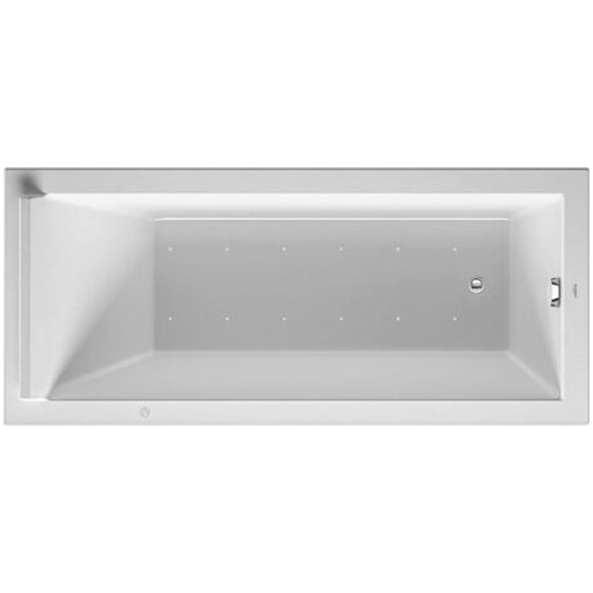 Duravit Starck Gömme Masajlı Akrilik Küvet 170x75 cm Ayak ve Sifon Dahil Beyaz 760335000AS0000