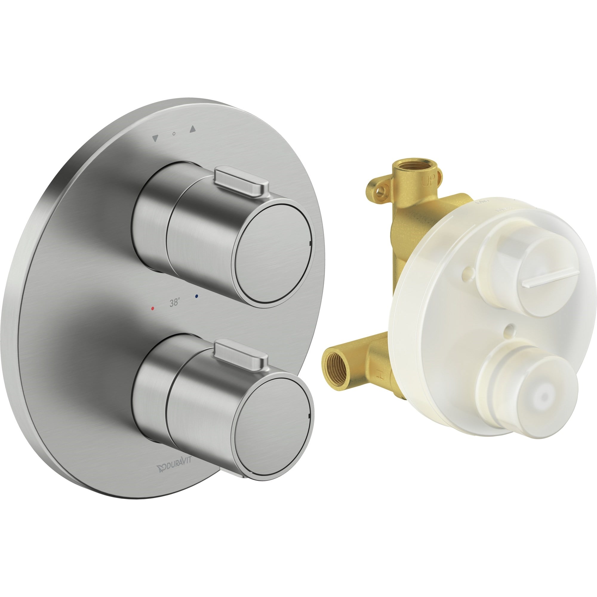 Duravit TH Ankastre Termostatik Banyo Bataryası, 2 Yollu, Paslanmaz Çelik TH4200008070