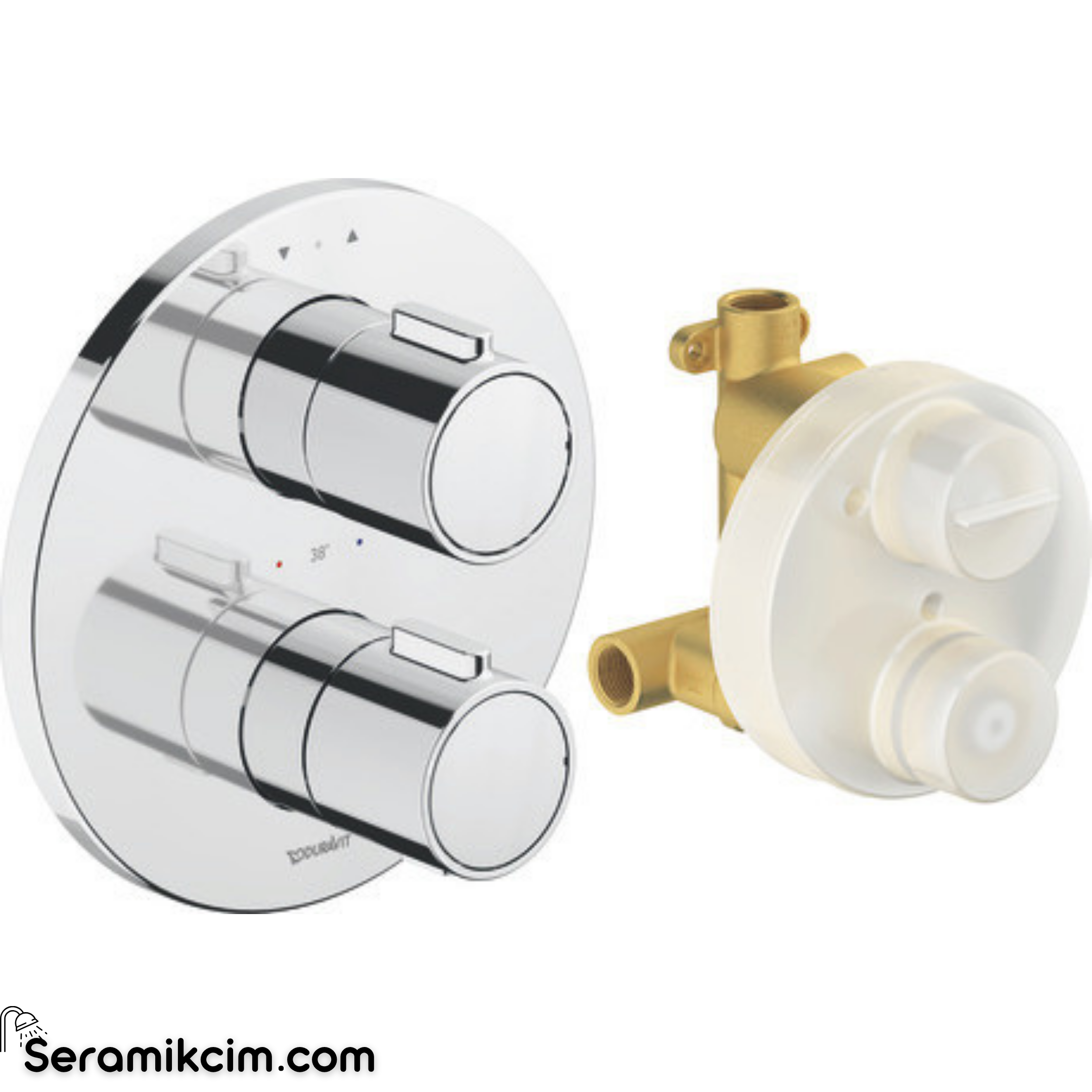 Duravit TH Ankastre Termostatik Banyo Bataryası, 2 Yollu Krom Th4200008010