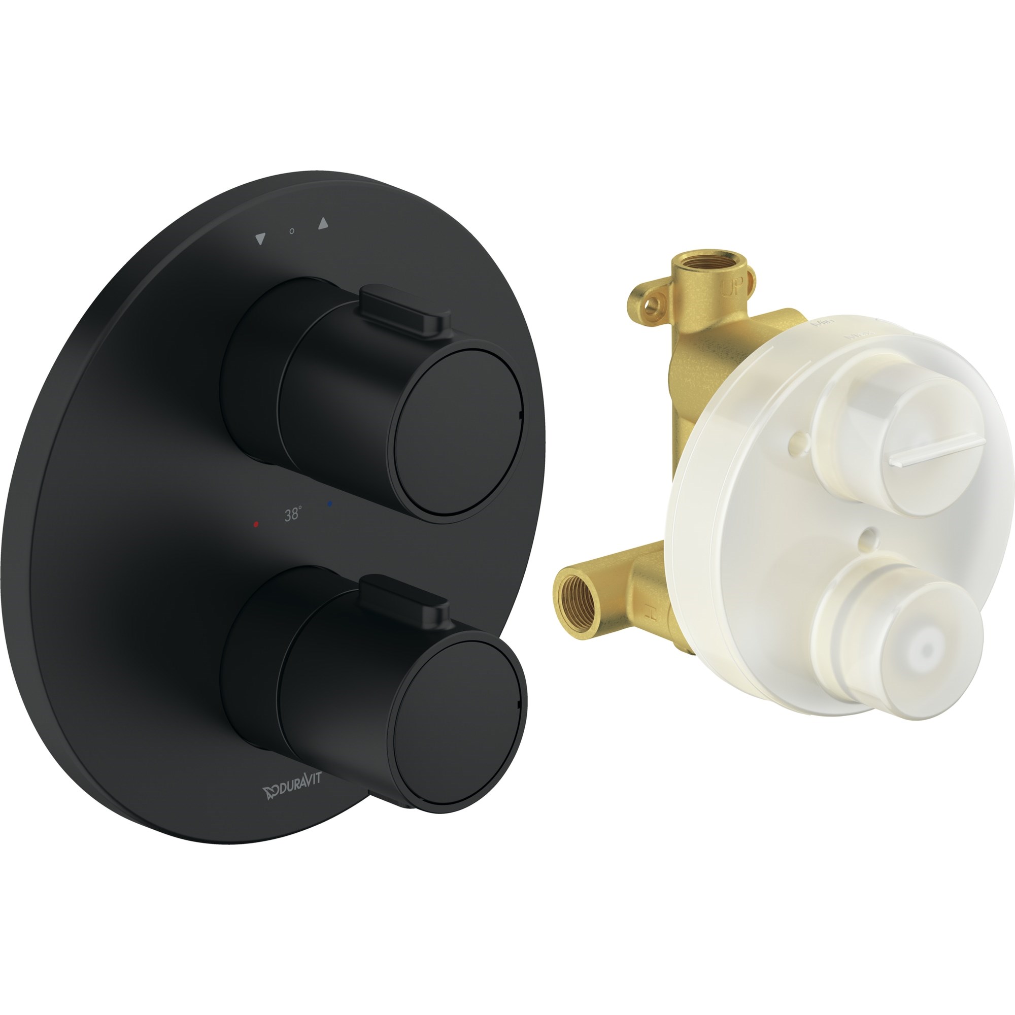 Duravit TH Ankastre Termostatik Banyo Bataryası 2 Yollu Mat Siyah TH4200008C46