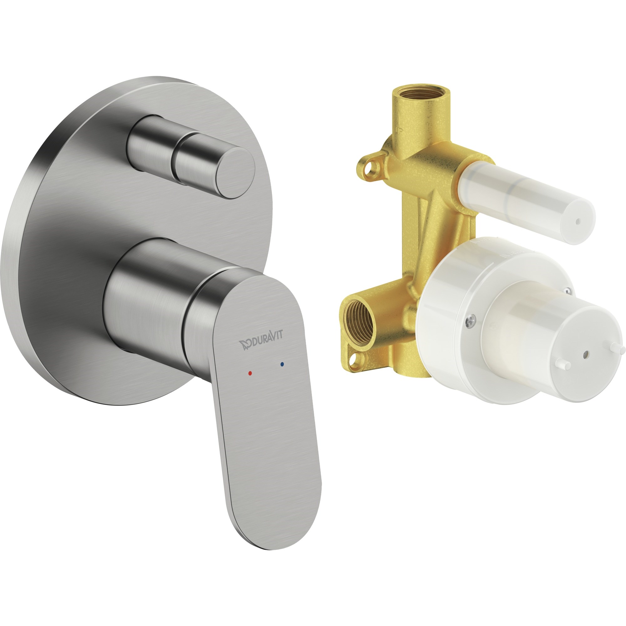 Duravit Wave Ankastre Batarya Seti 2 Çıkışlı Fırçalı Paslanmaz Çelik WA4210008070