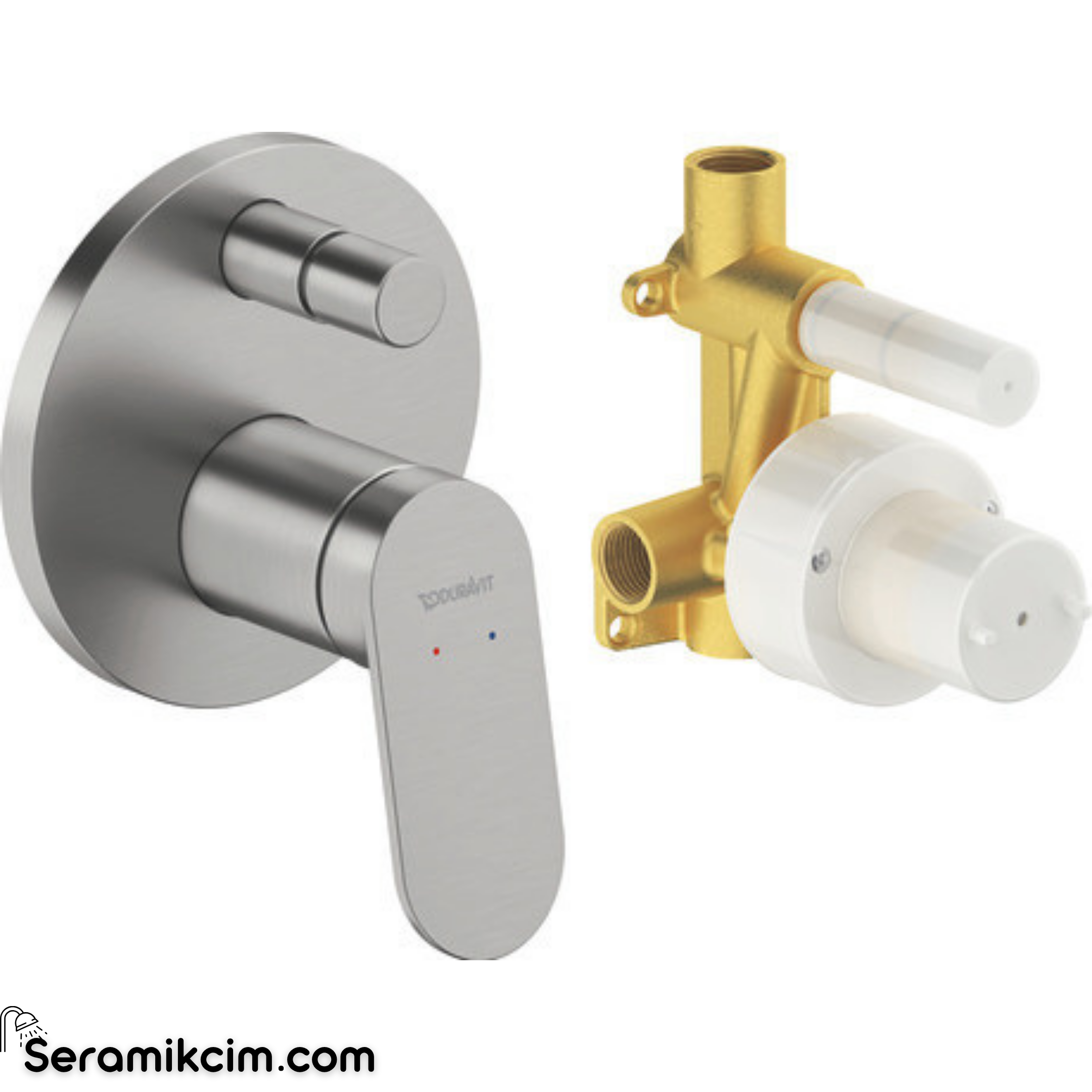 Duravit Wave Ankastre Duş Bataryası, Çift Çıkışlı, İç Set Dahil, Krom WA4210008010