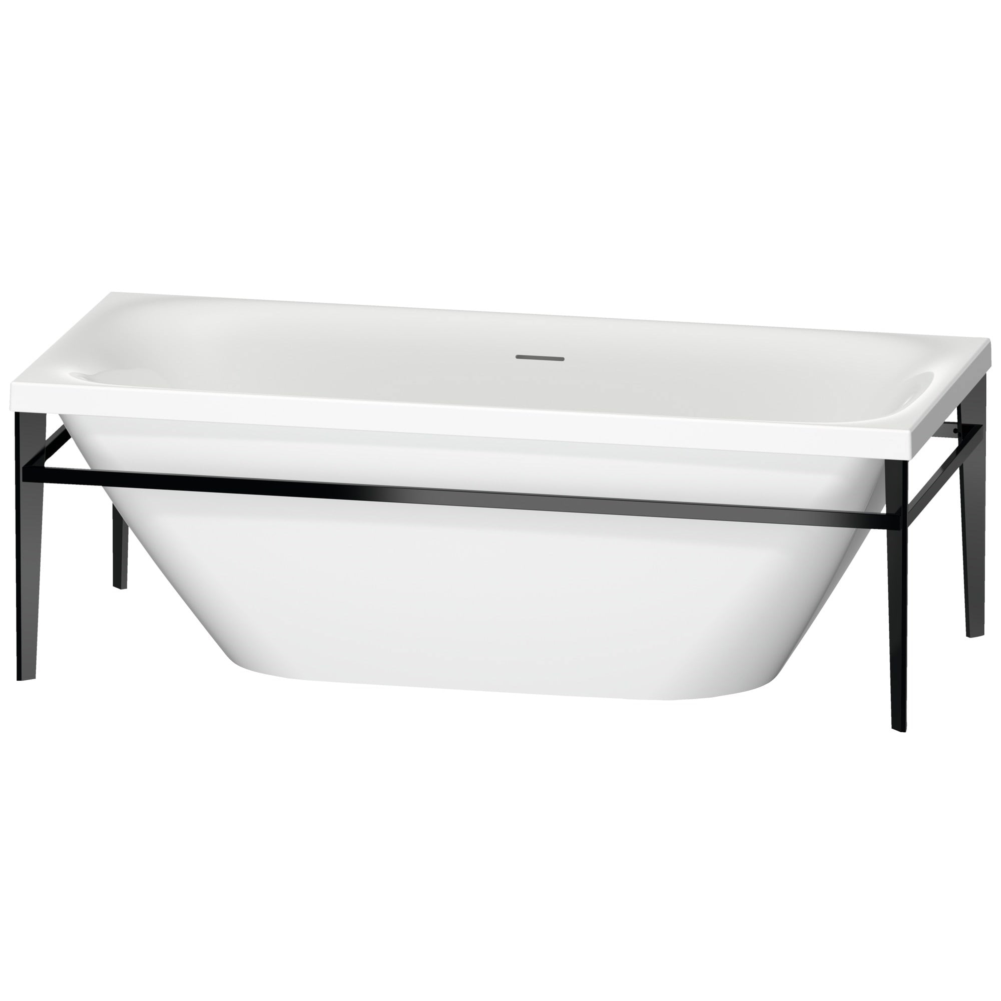 Duravit XViu Bağımsız Küvet 180x80 cm Sifon Dahil Mat Siyah Metal Çerçeveli 700443000B20000